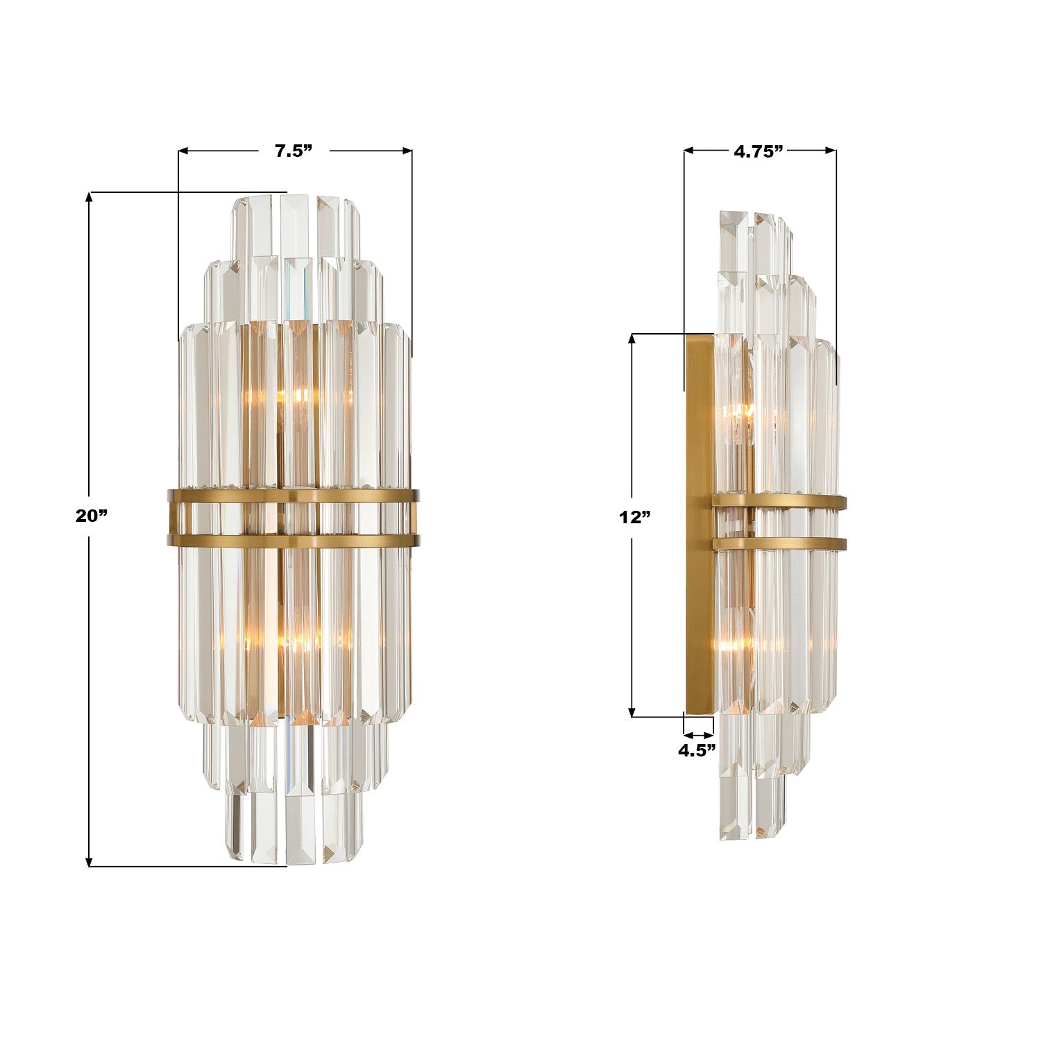 Crystorama - HAY-1411-AG - Two Light Wall Sconce - Hayes - Aged Brass