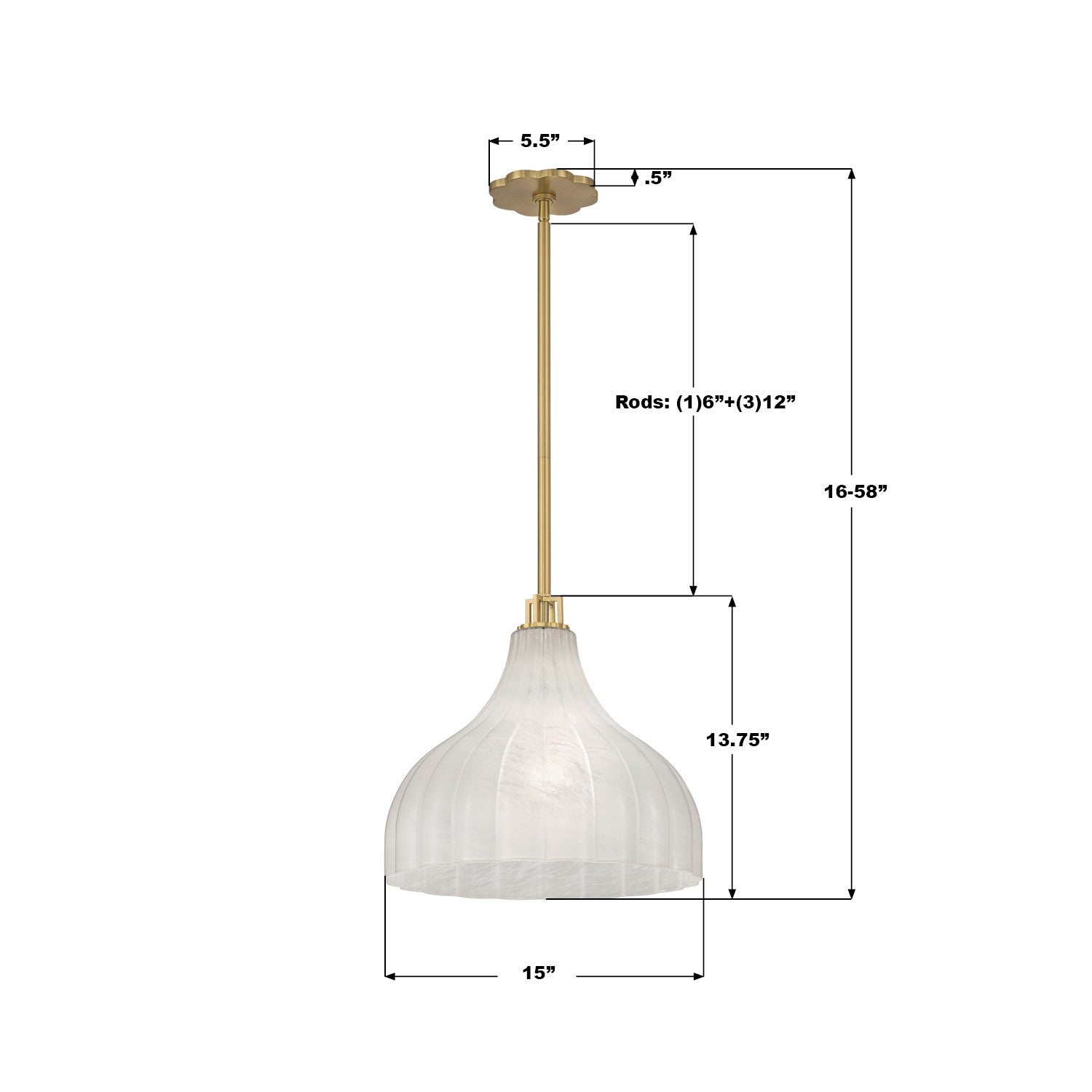 Crystorama - LAY-305-LG - Une lampe Suspension - Layton - Luxe Gold