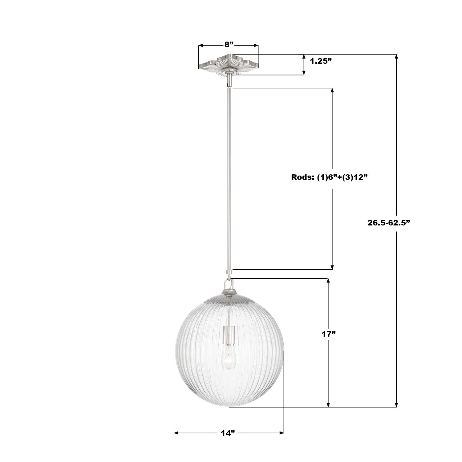 Crystorama - ORY-1007-PN-CL - One Light Pendant - Orly - Polished Nickel