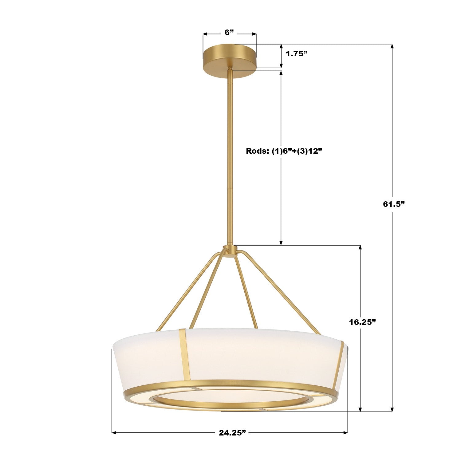 Crystorama - RYC-8106-LG - LED Suspension - Royce - Luxe Gold