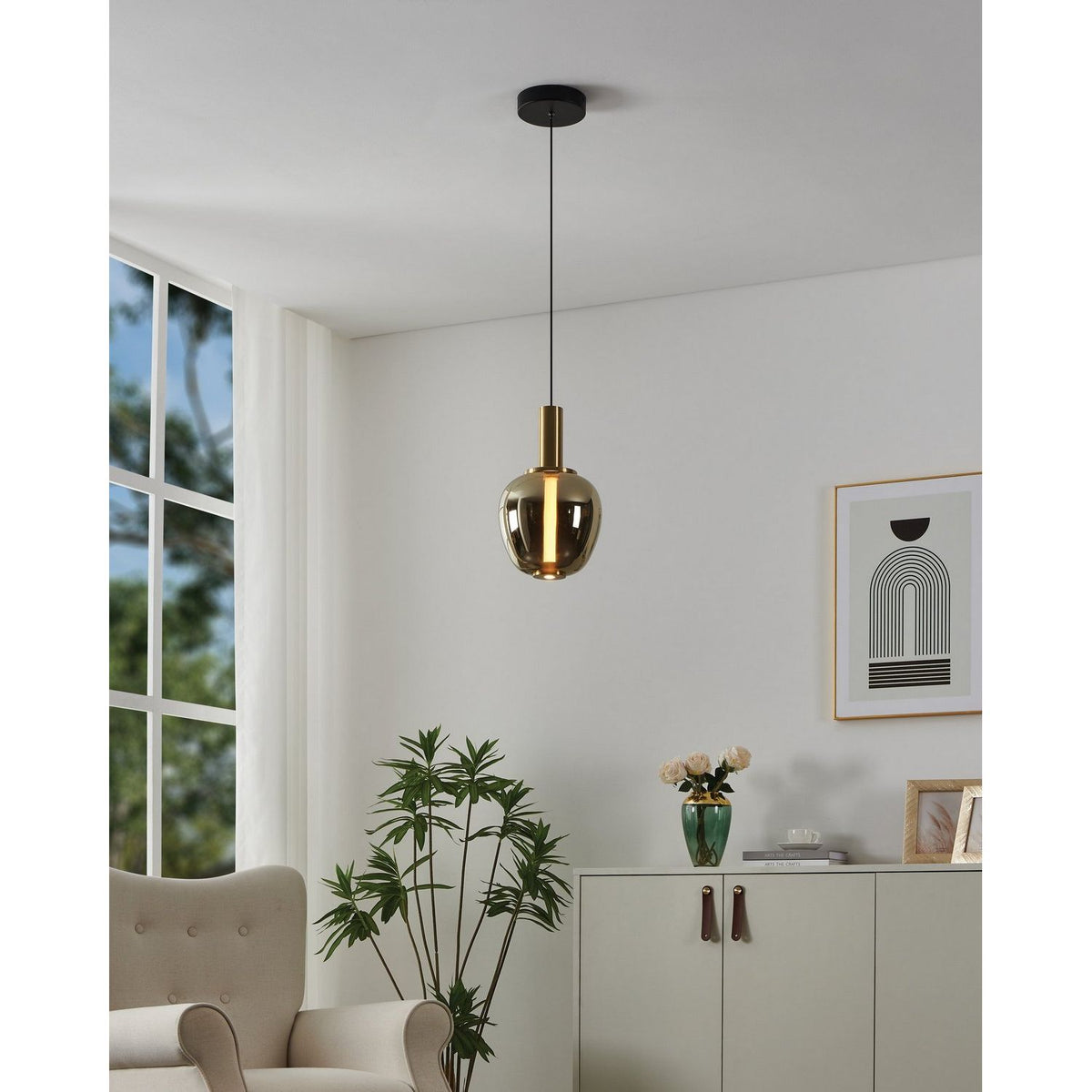 Eglo Canada - 390463A - DEL Suspension - Fruitera - Noir, Or brossé
