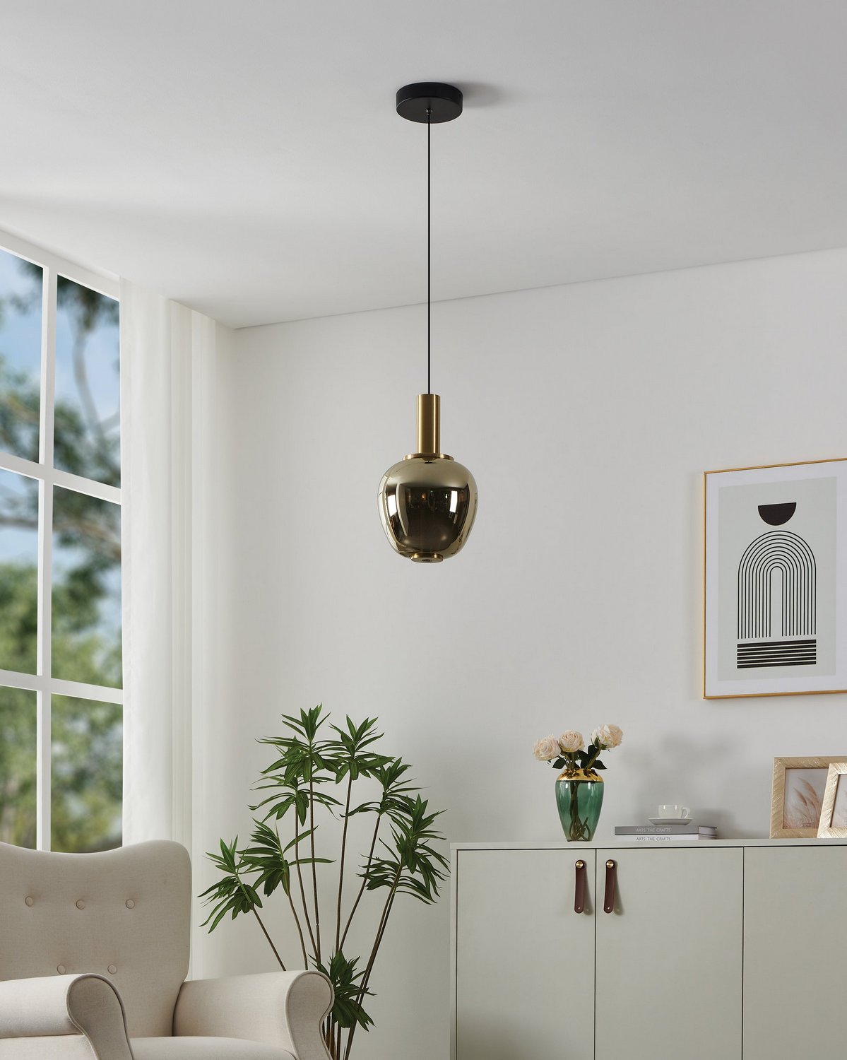 Eglo Canada - 390463A - LED Pendant - Fruitera - Black, Brushed Gold
