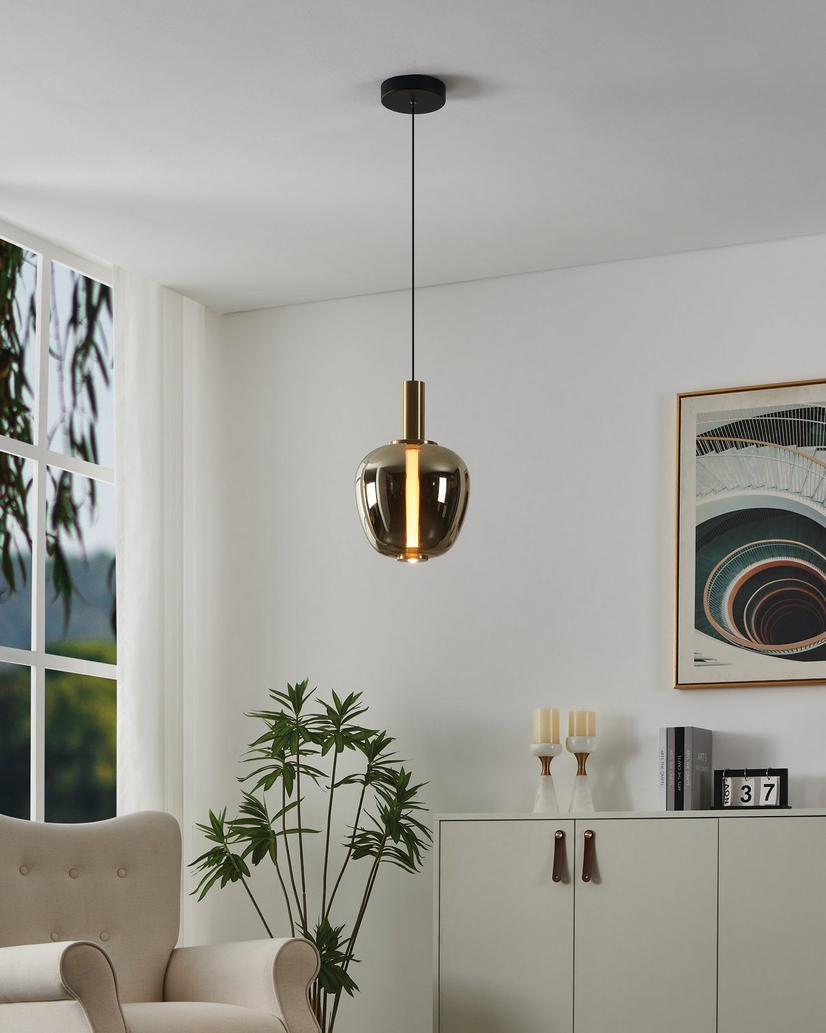 Eglo Canada - 390464A - LED Pendant - Fruitera - Black, Brushed Gold