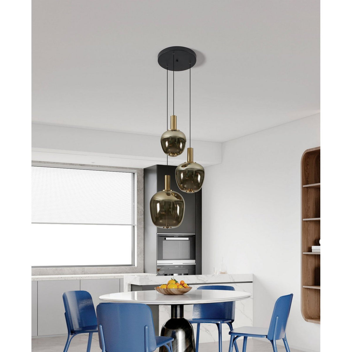 Eglo Canada - 390465A - LED Pendant - Fruitera - Black, Brushed Gold
