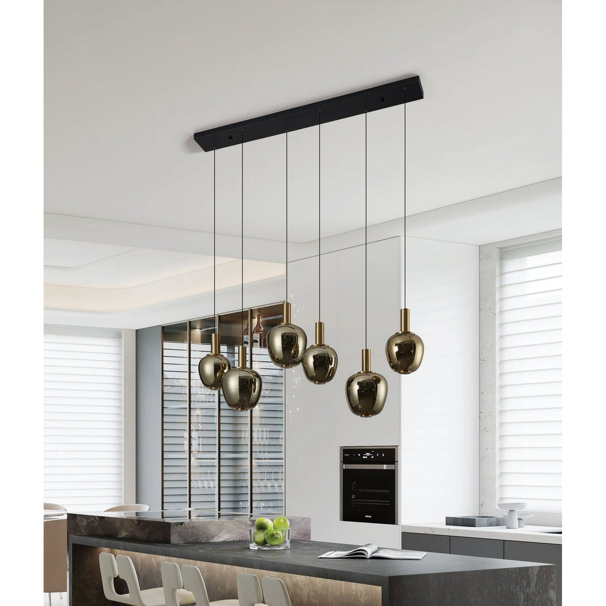 Eglo Canada - 390466A - LED Suspension - Fruitera - Noir, Or brossé