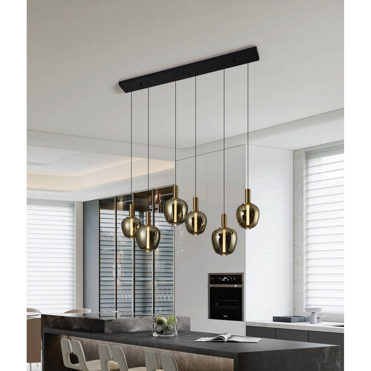 Eglo Canada - 390466A - LED Suspension - Fruitera - Noir, Or brossé