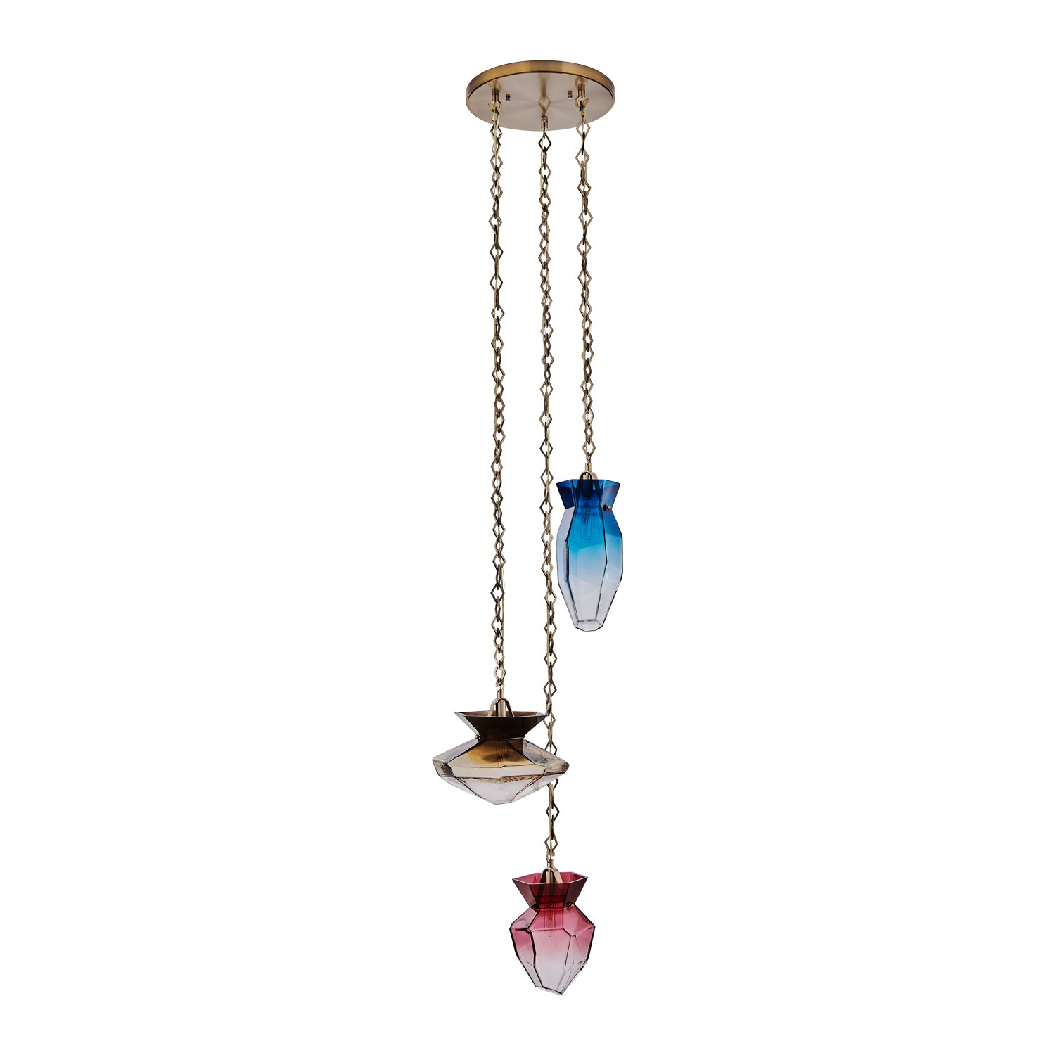 Kalco - 528351WB - Trois lumières Suspendu - Bolsa - Laiton d'hiver