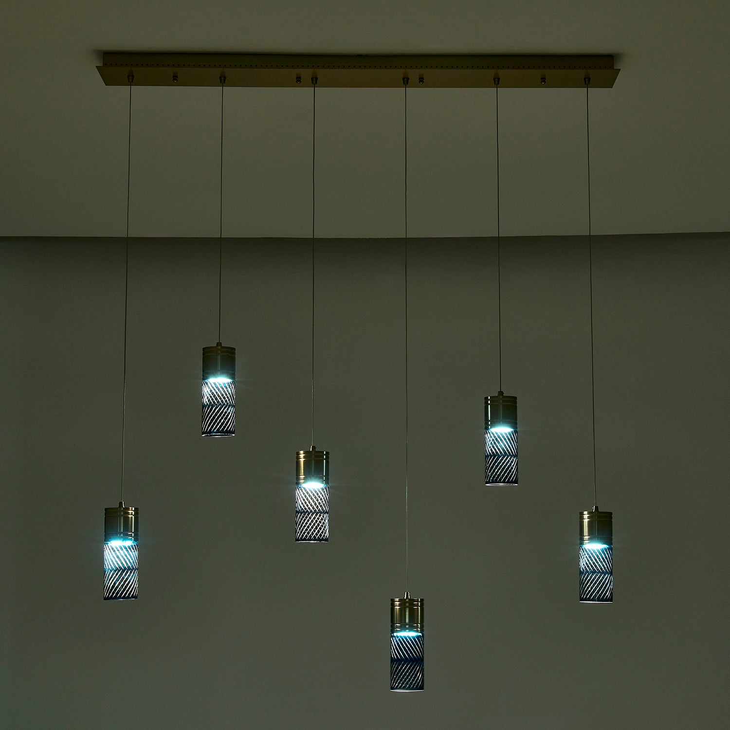 Kalco - 524961WB - LED linéaire Suspension - Kiriko - Cuivres d'hiver