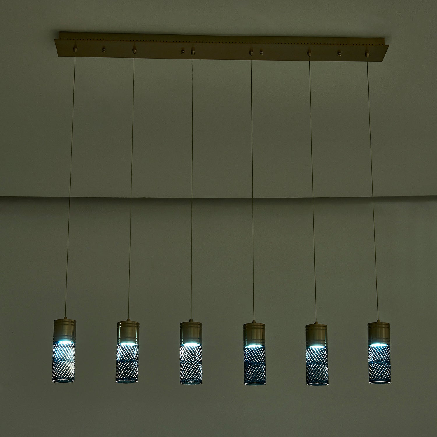 Kalco - 524961WB - LED linéaire Suspension - Kiriko - Cuivres d'hiver