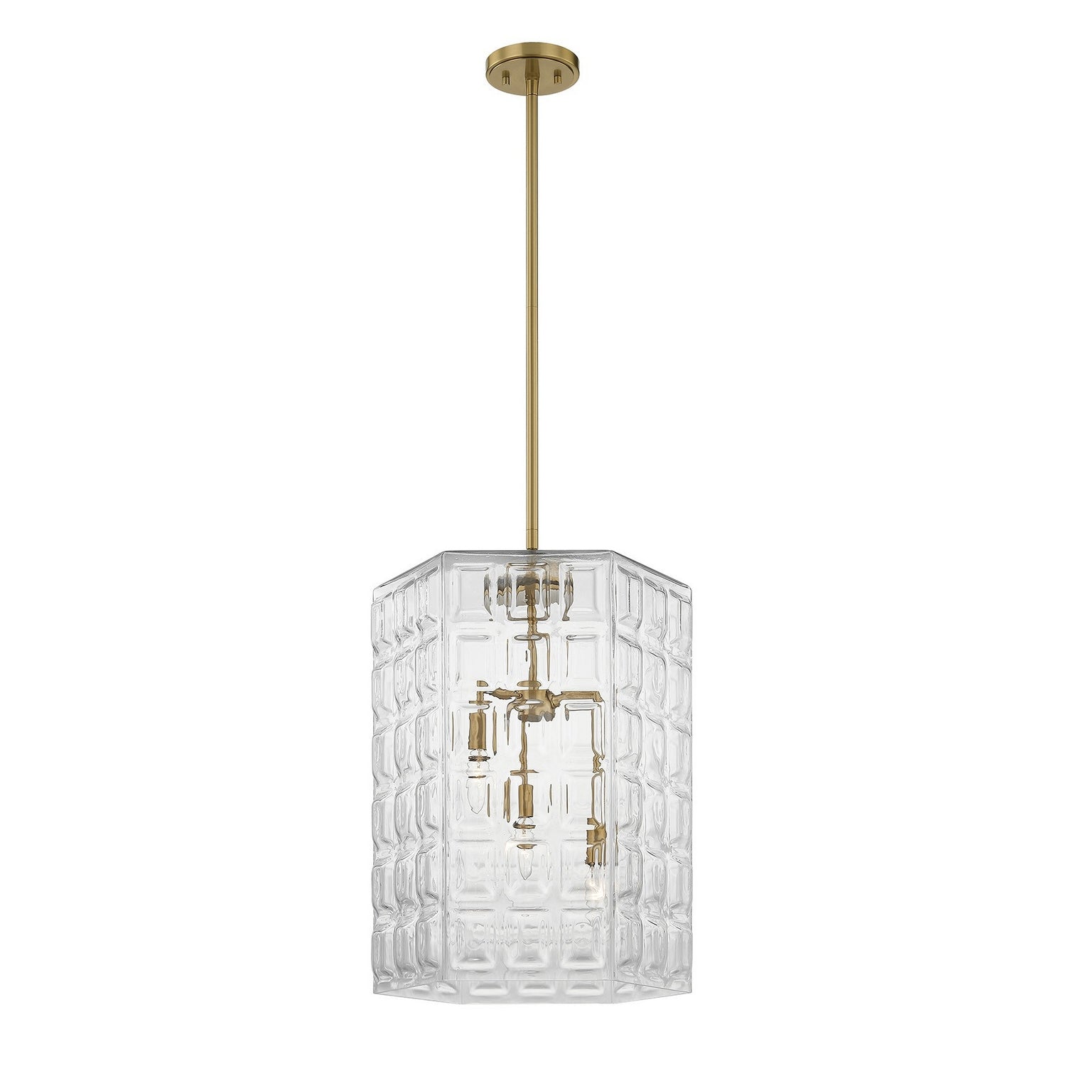 Savoy House - 7-6209-3-322 - Three Light Pendant - Reddick - Warm Brass