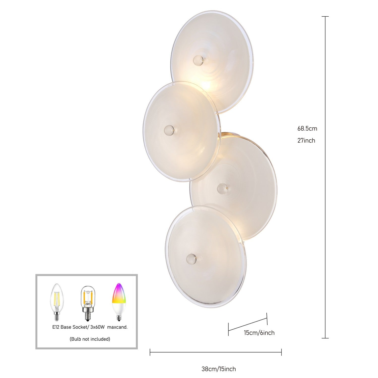 Arabela Lighting - 85125-3 - Trois lampes Murale - Tallulah - Or laqué