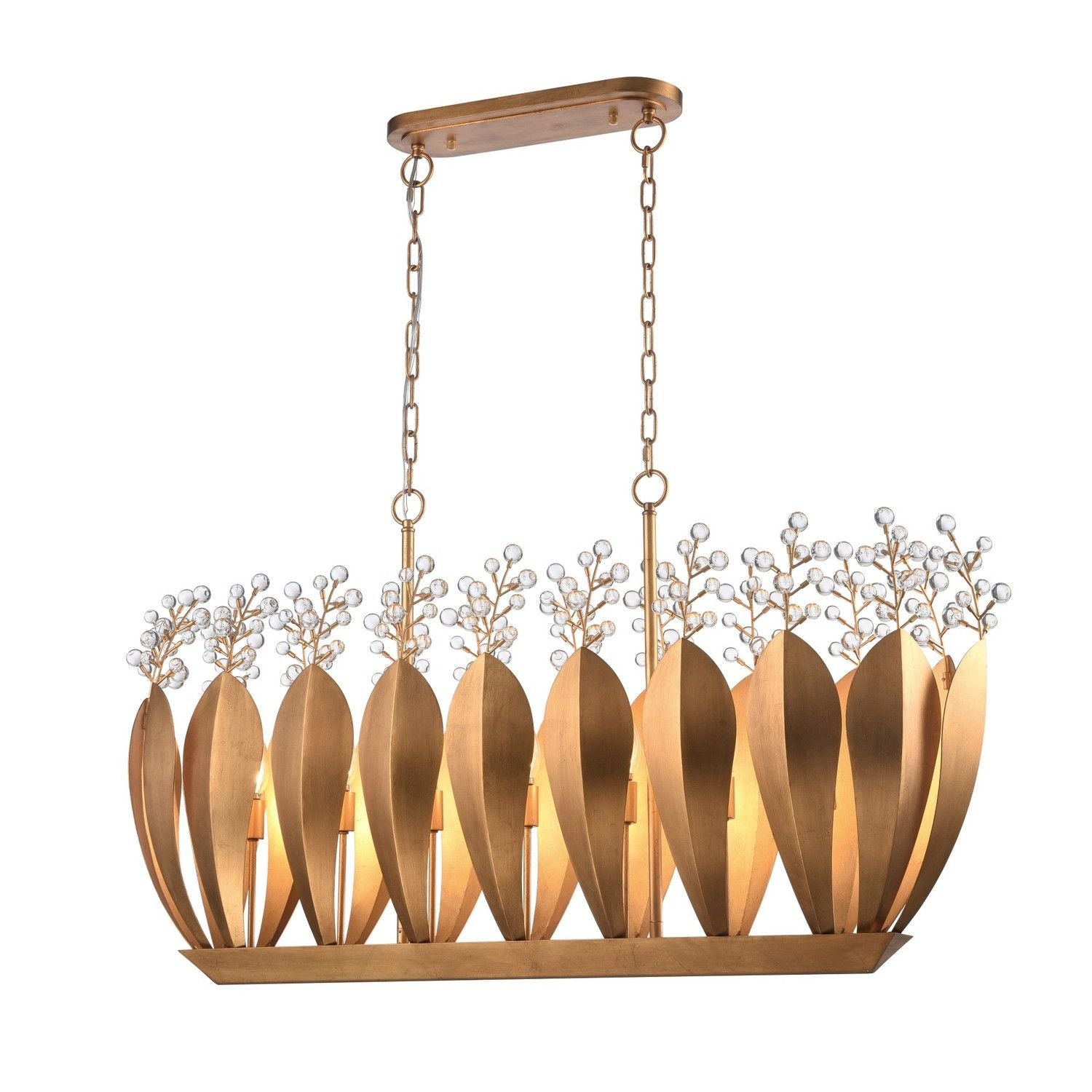Arabela Lighting - 85130-7 - Seven Light Linear Chandelier - Callista - Antique Gold Leaf