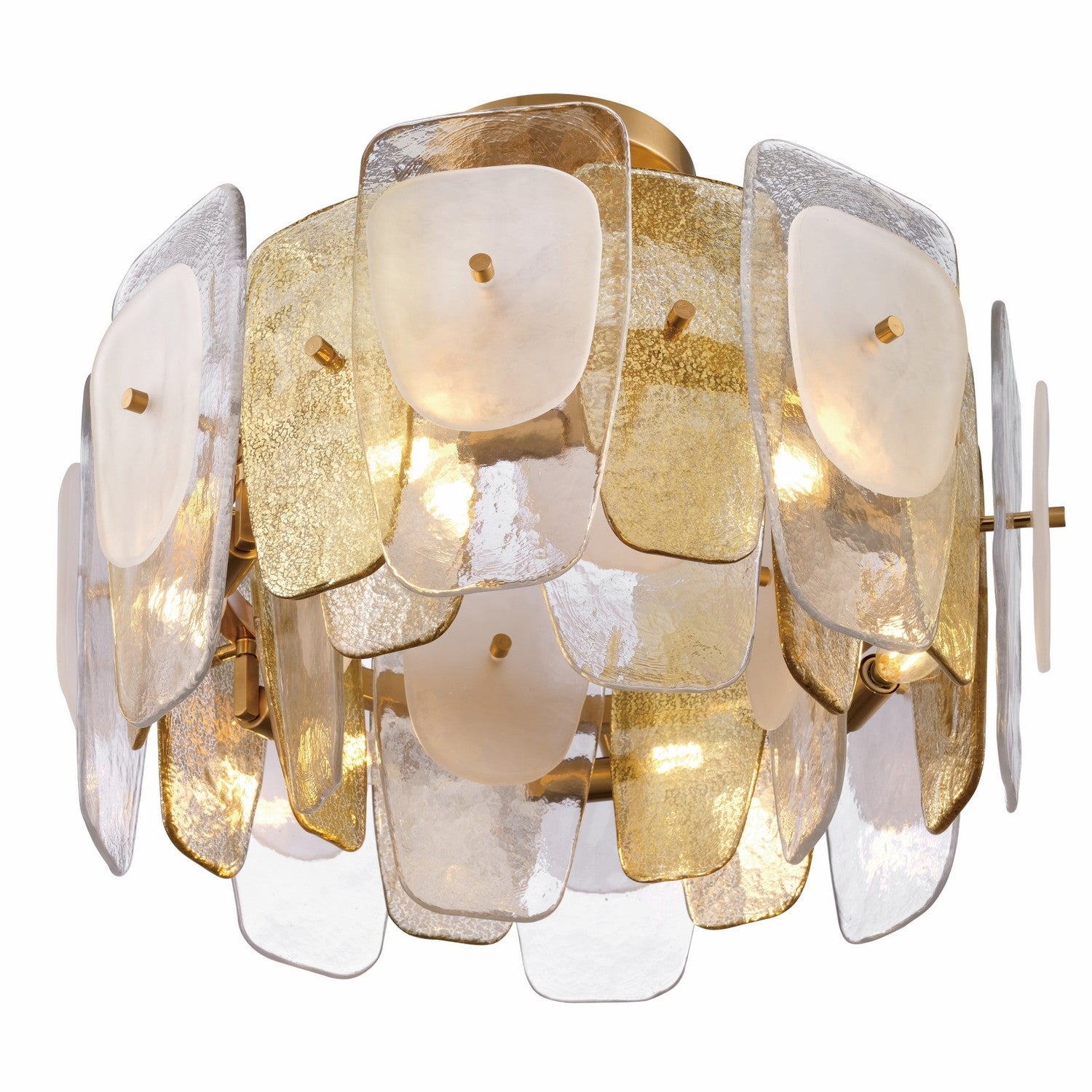 Arabela Lighting - 85200-6 - Semi-luminaire à six lumières Plafonnier - Strata - Or laqué