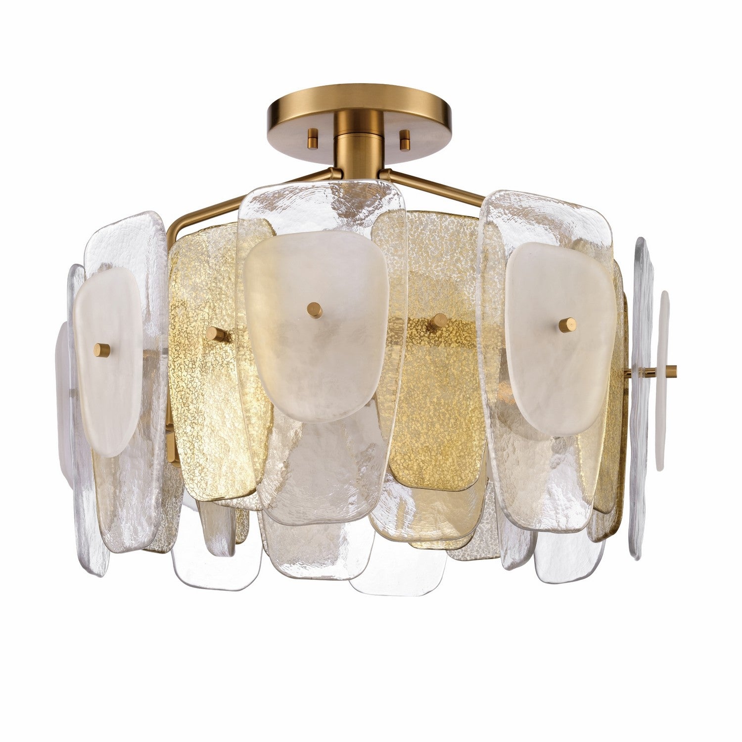 Arabela Lighting - 85200-6 - Semi-luminaire à six lumières Plafonnier - Strata - Or laqué