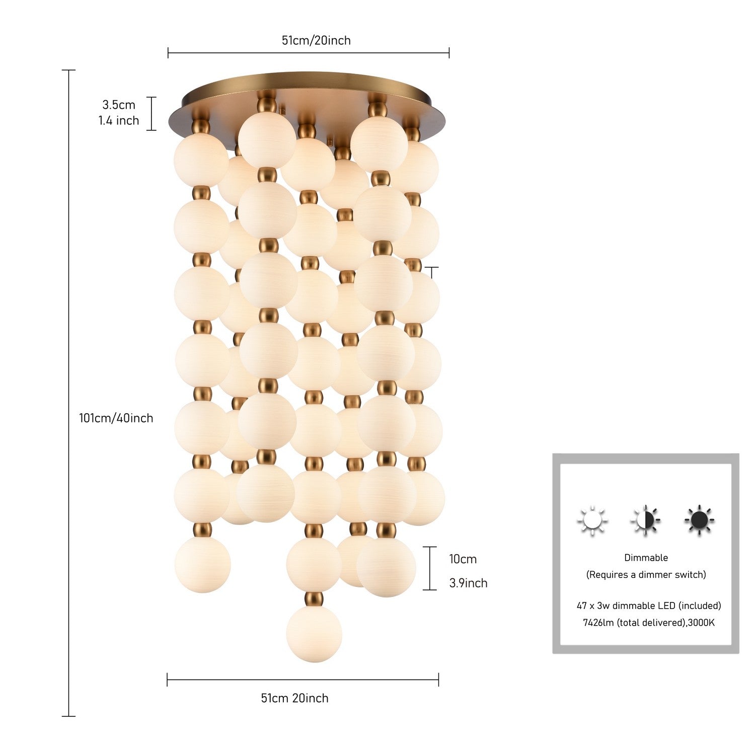 Éclairage Arabela - 85283-47 - LED Suspendu - Mod - Laiton satiné