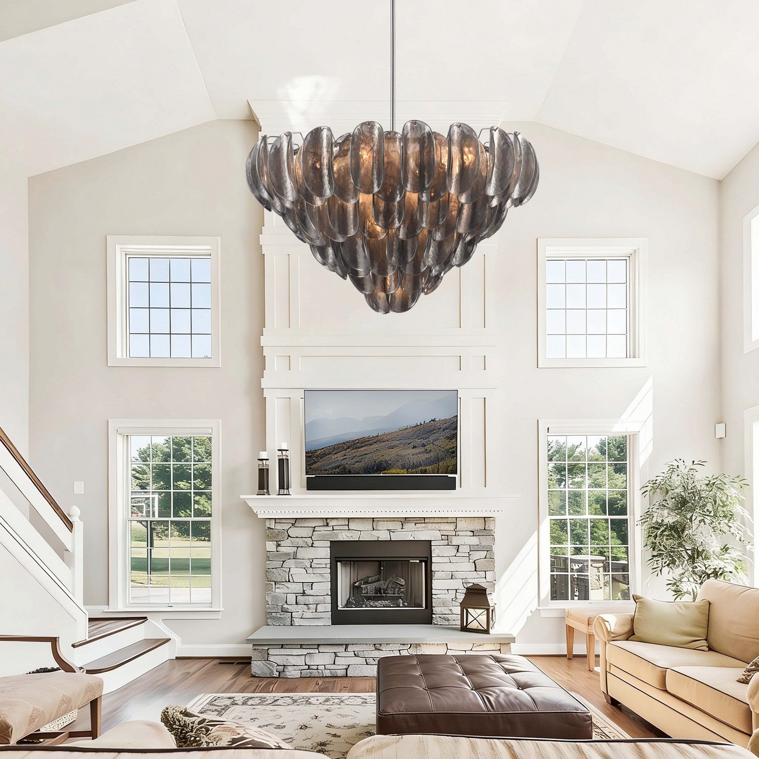 Arabela Lighting - 85512-17 - 17 lampes Suspension - Château - Chrome poli