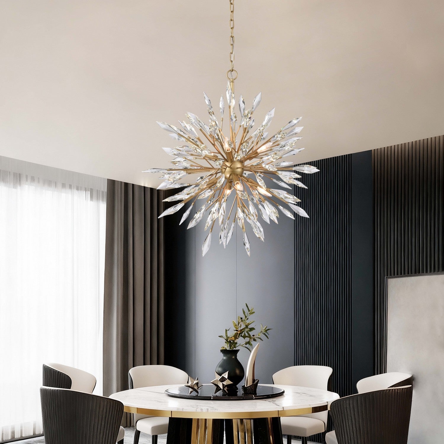Arabela Lighting - 85421-8 - Huit lampes Suspendu - Fusion de cristaux - Or péruvien