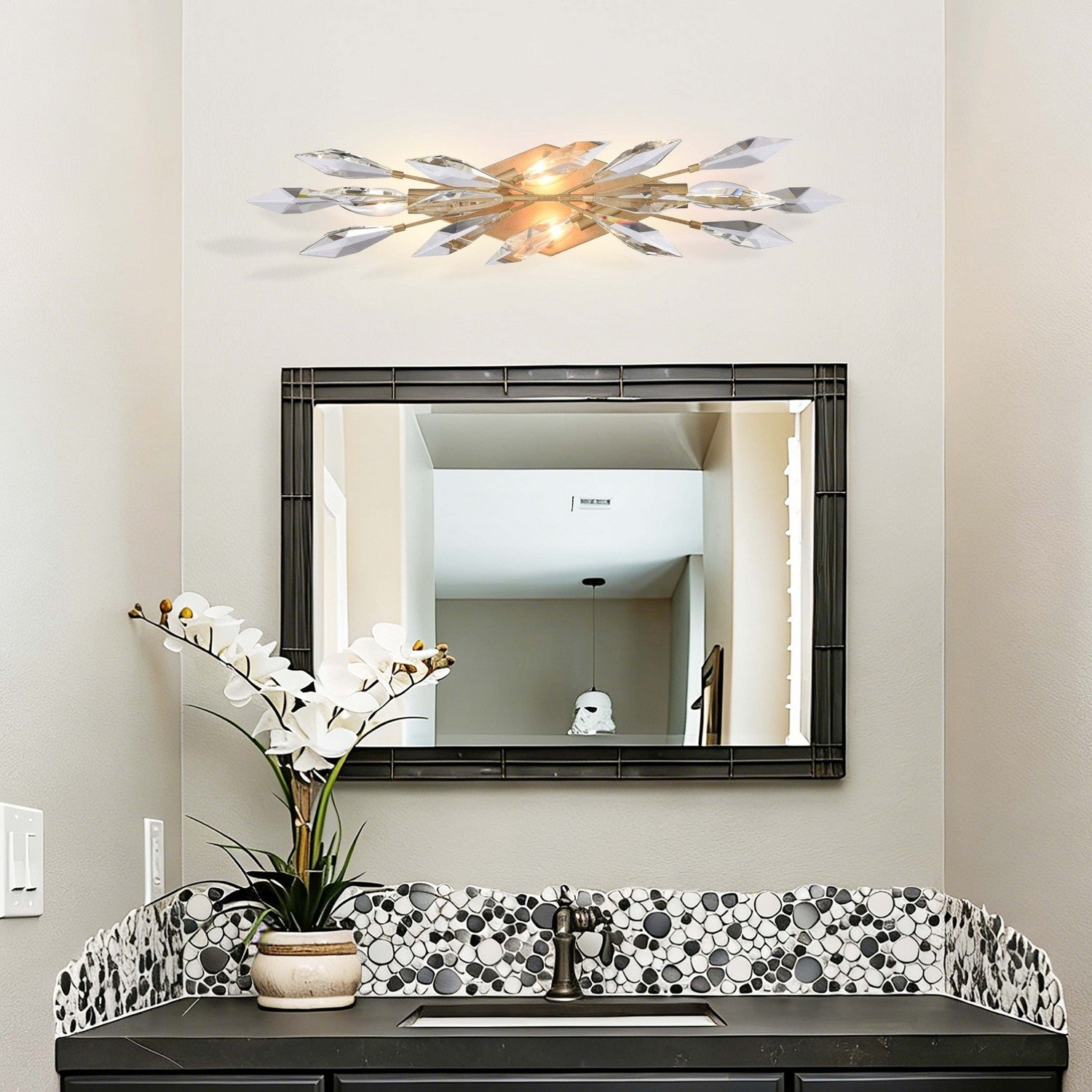 Arabela Lighting - 85426-4 - Applique murale à quatre lumières - Crystal Fusion - Or péruvien