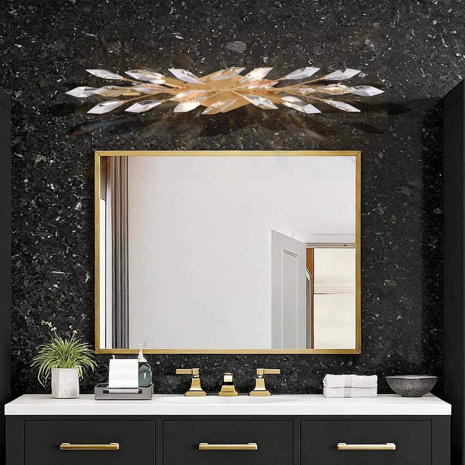 Arabela Lighting - 85427-6 - Applique murale six lumières - Crystal Fusion - Or péruvien