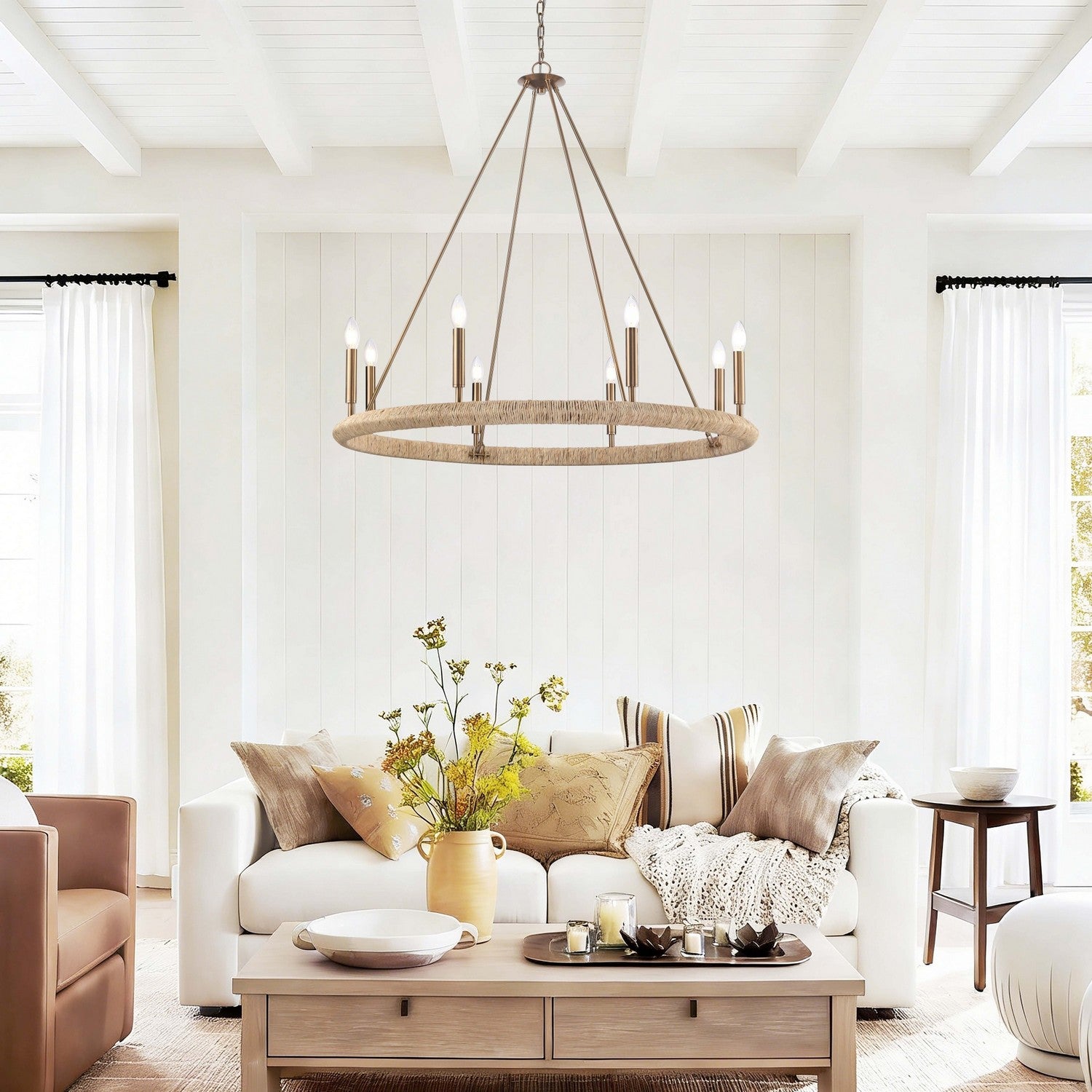 Arabela Lighting - 85432-8 - Huit lampes Suspendu - Cabane - Or laqué