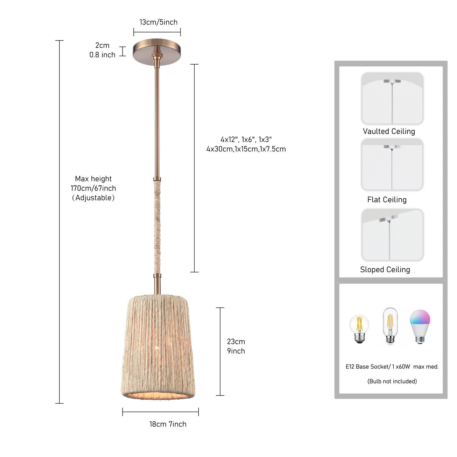 Arabela Lighting - 85436-1 - Une lampe Suspension - Cabane - Or laqué
