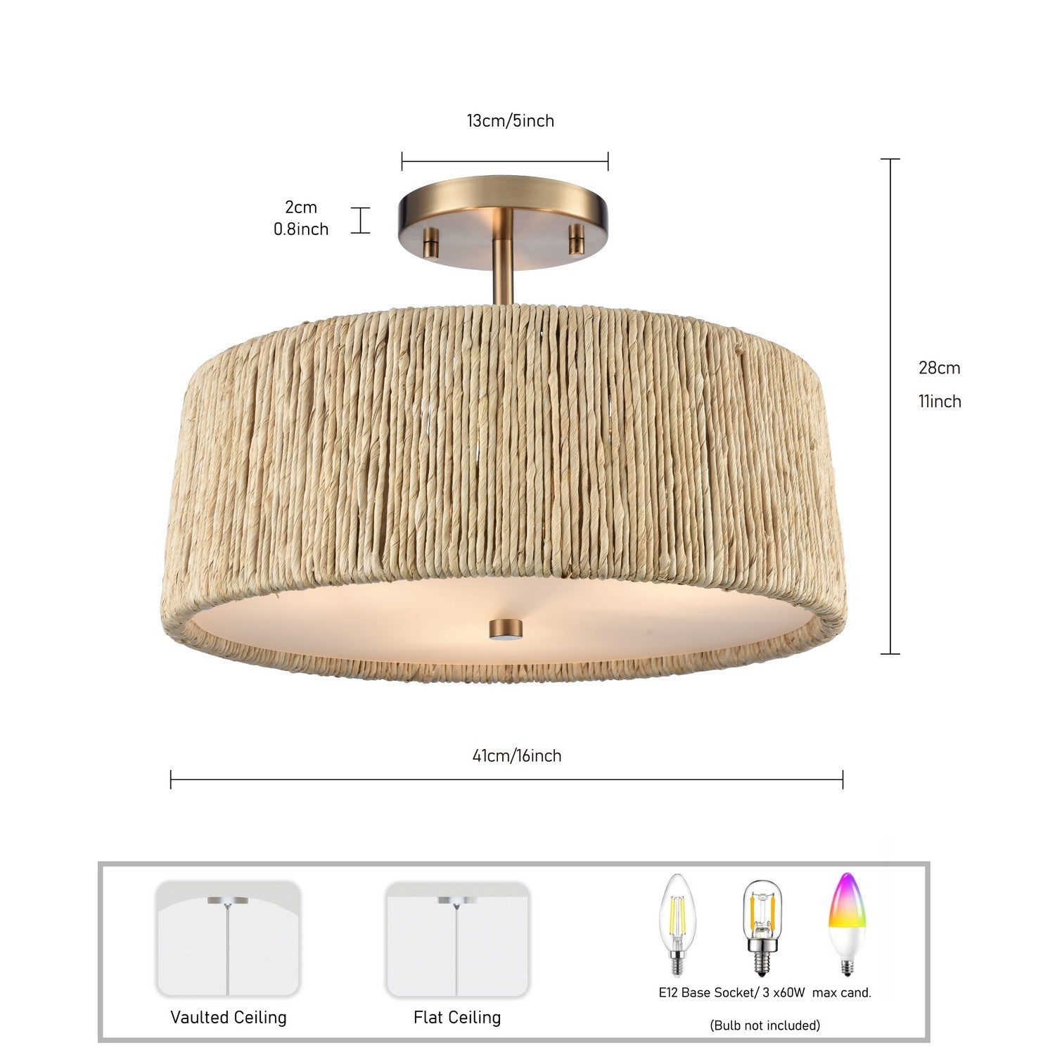 Arabela Lighting - 85437-3 - Trois lampes semi-lumineuses Plafonnier - Cabane - Or laqué