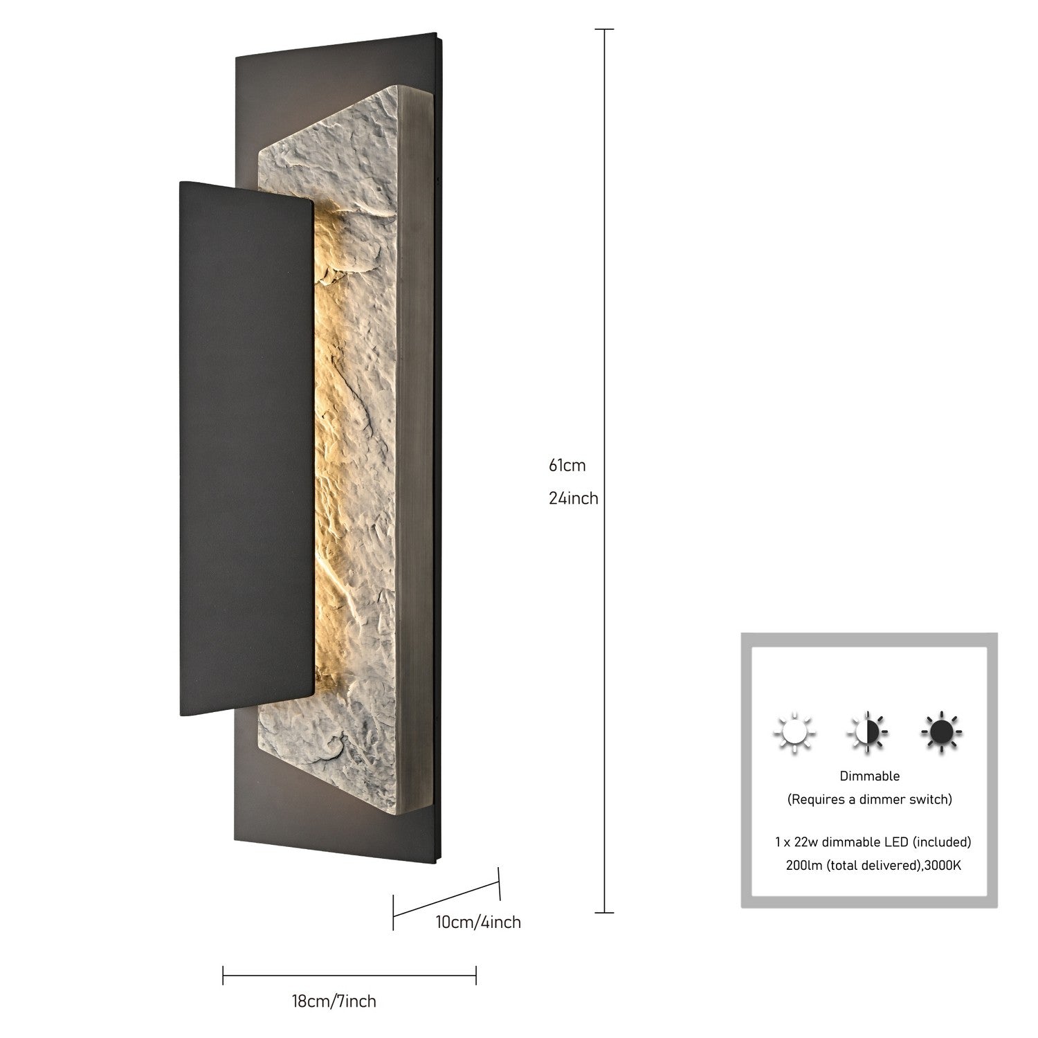 Arabela Lighting - 65031 - Éclairage extérieur à LED Murale - Fusion - Noir anthracite