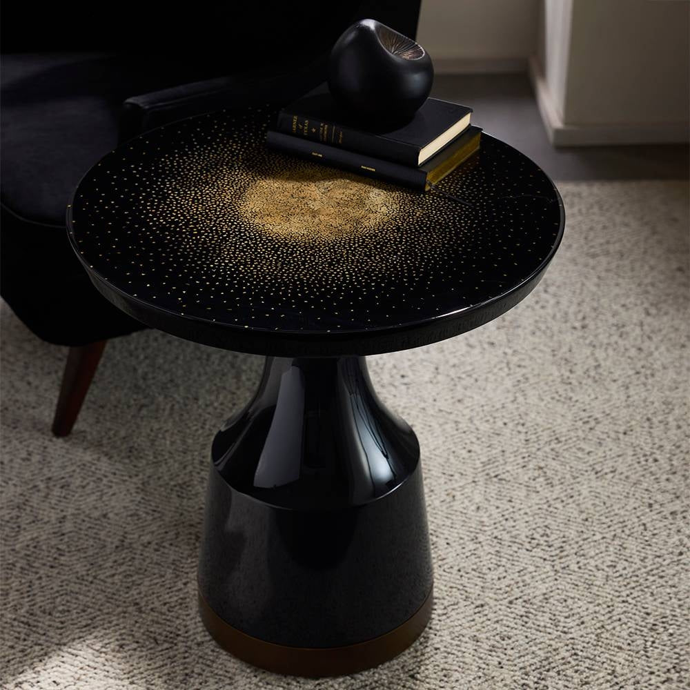 Arteriors - FES20 - Table d'appoint - Altair - Ivoire grillé/Noir