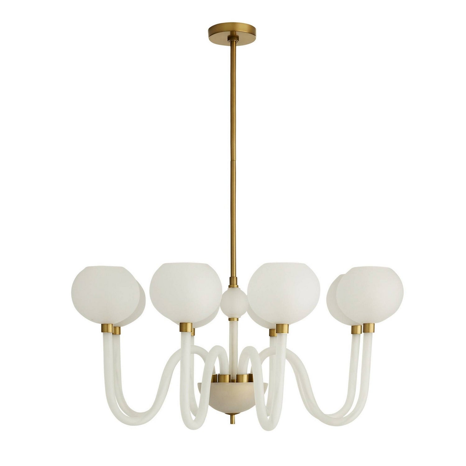 Arteriors - DMC37 - Eight Light Chandelier - Tebaldi - Clear Etched/Antique Brass