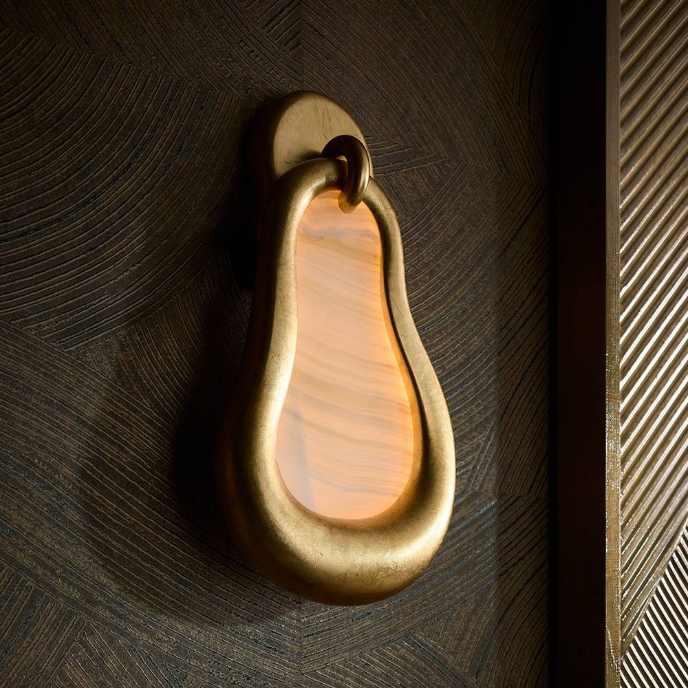 Arteriors - GDDWC05 - LED Wall Sconce - Elsa - White/Antiqued Gold Leaf