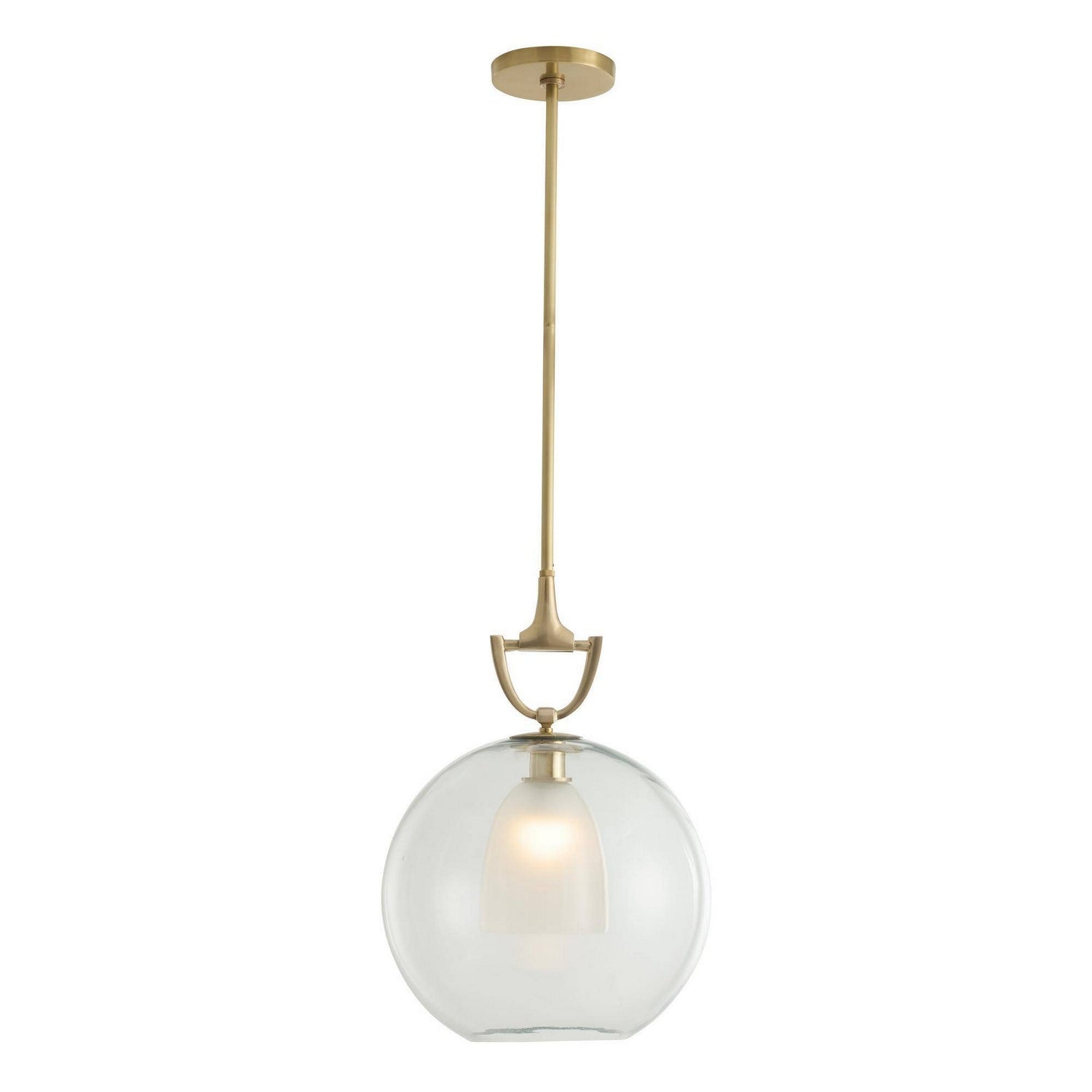 Arteriors - DPI15 - One Light Pendant - Estribo - Clear/Antique Brass