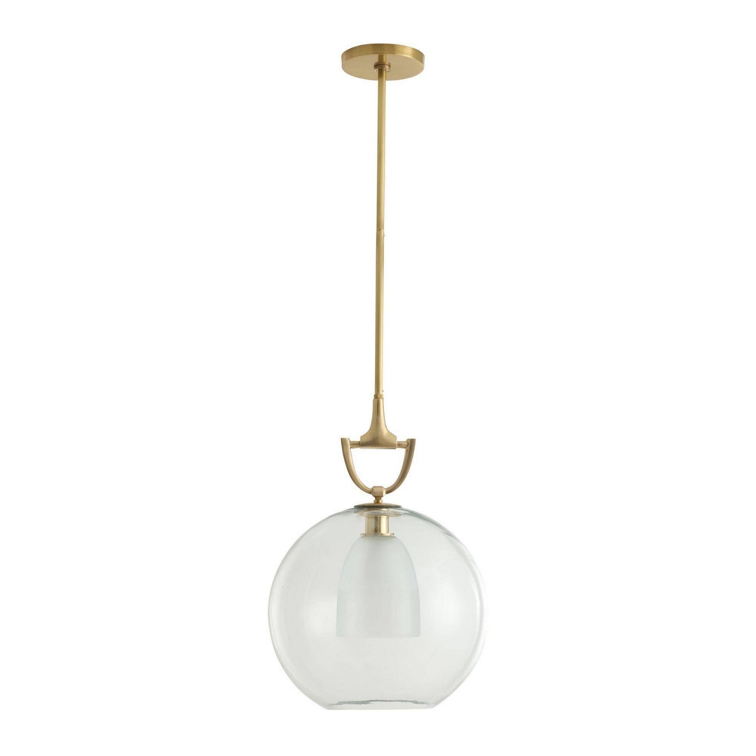 Arteriors - DPI15 - One Light Pendant - Estribo - Clear/Antique Brass
