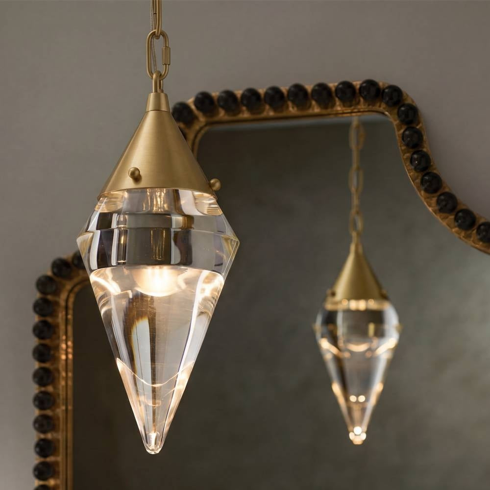 Arteriors DPC38 Berkley LED Pendant in Antique Brass