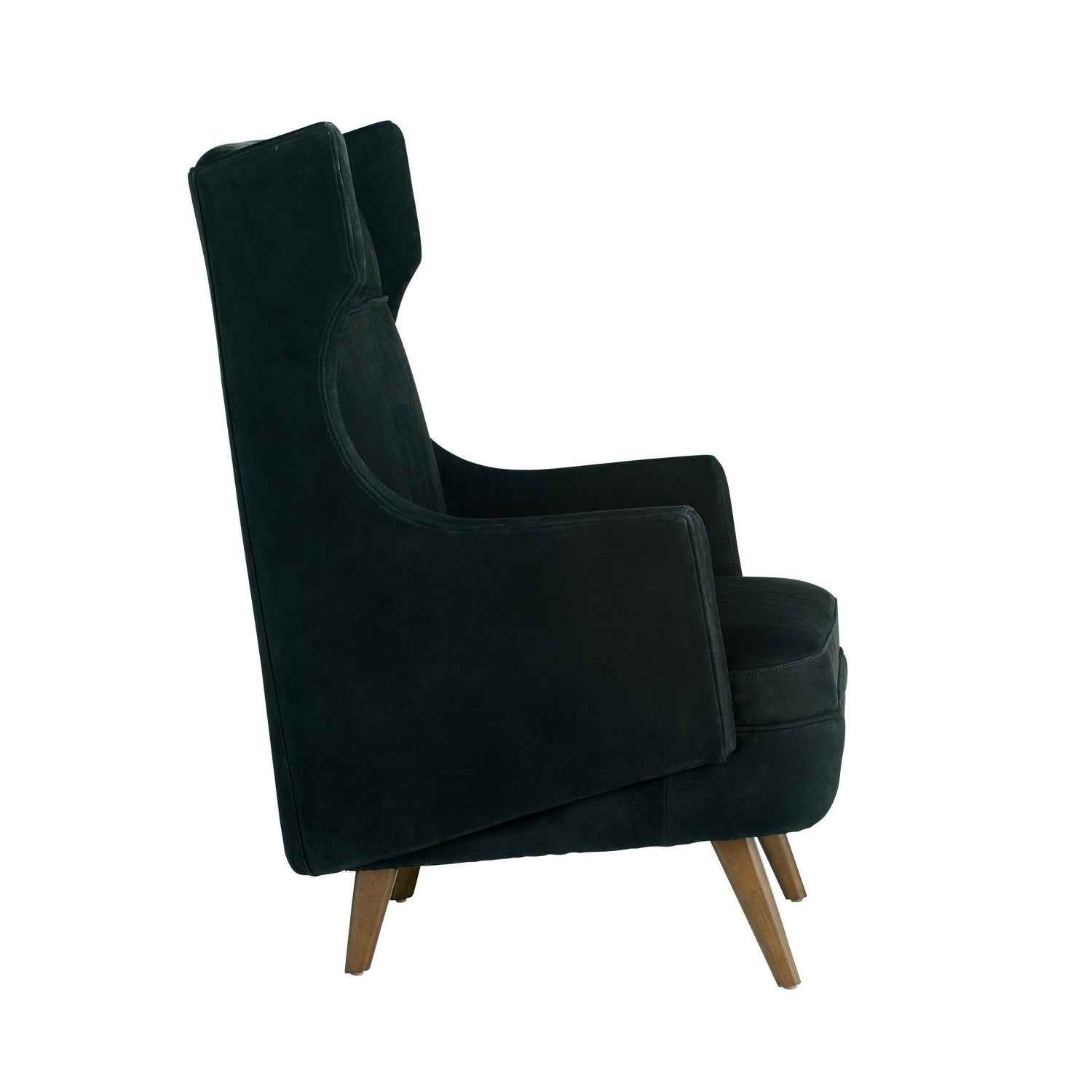 Arteriors - FRU16 - Chaise - Budell - Nubuck noir/Noyer foncé