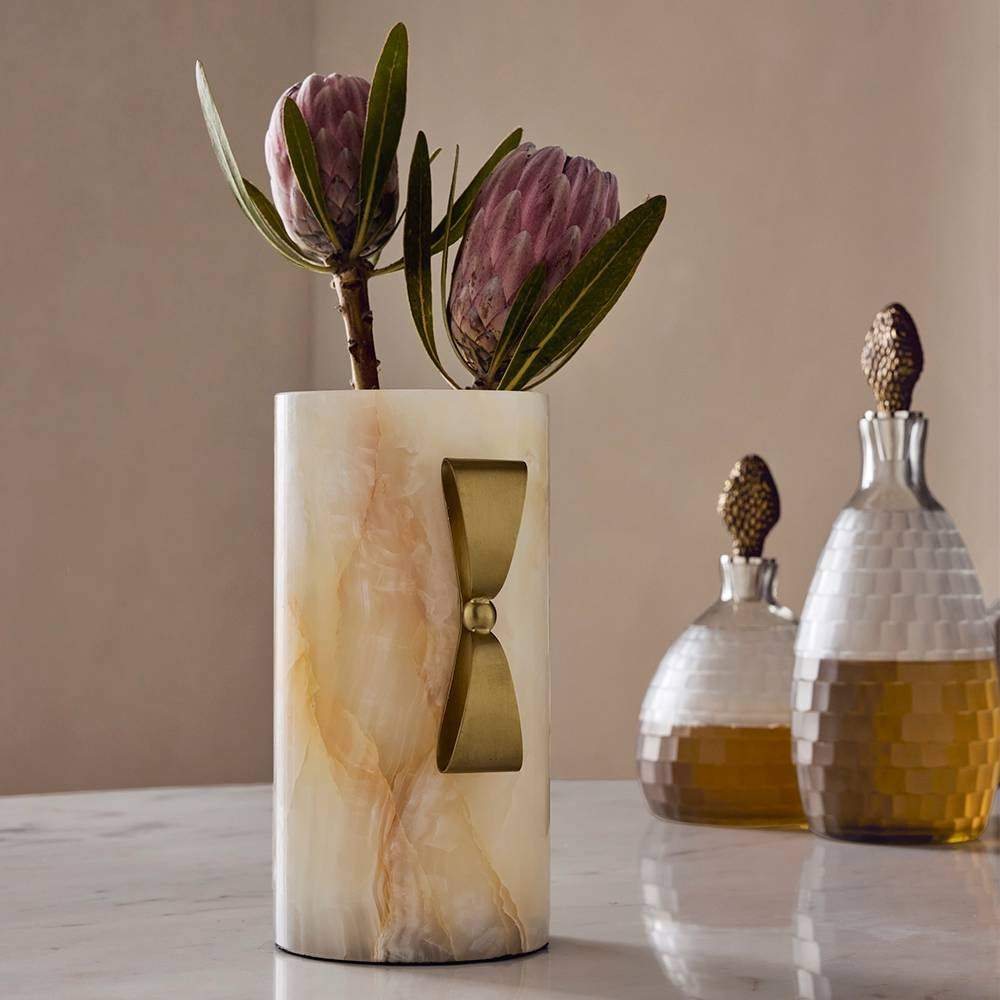 Arteriors - AVC19 - Vase - Monet - Blanc/Laiton antique