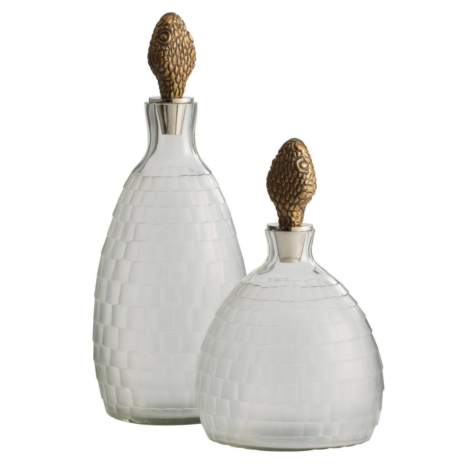 Arteriors - ARI28 - Carafes, lot de 2 - Ophis - Laiton antique/Dépoli