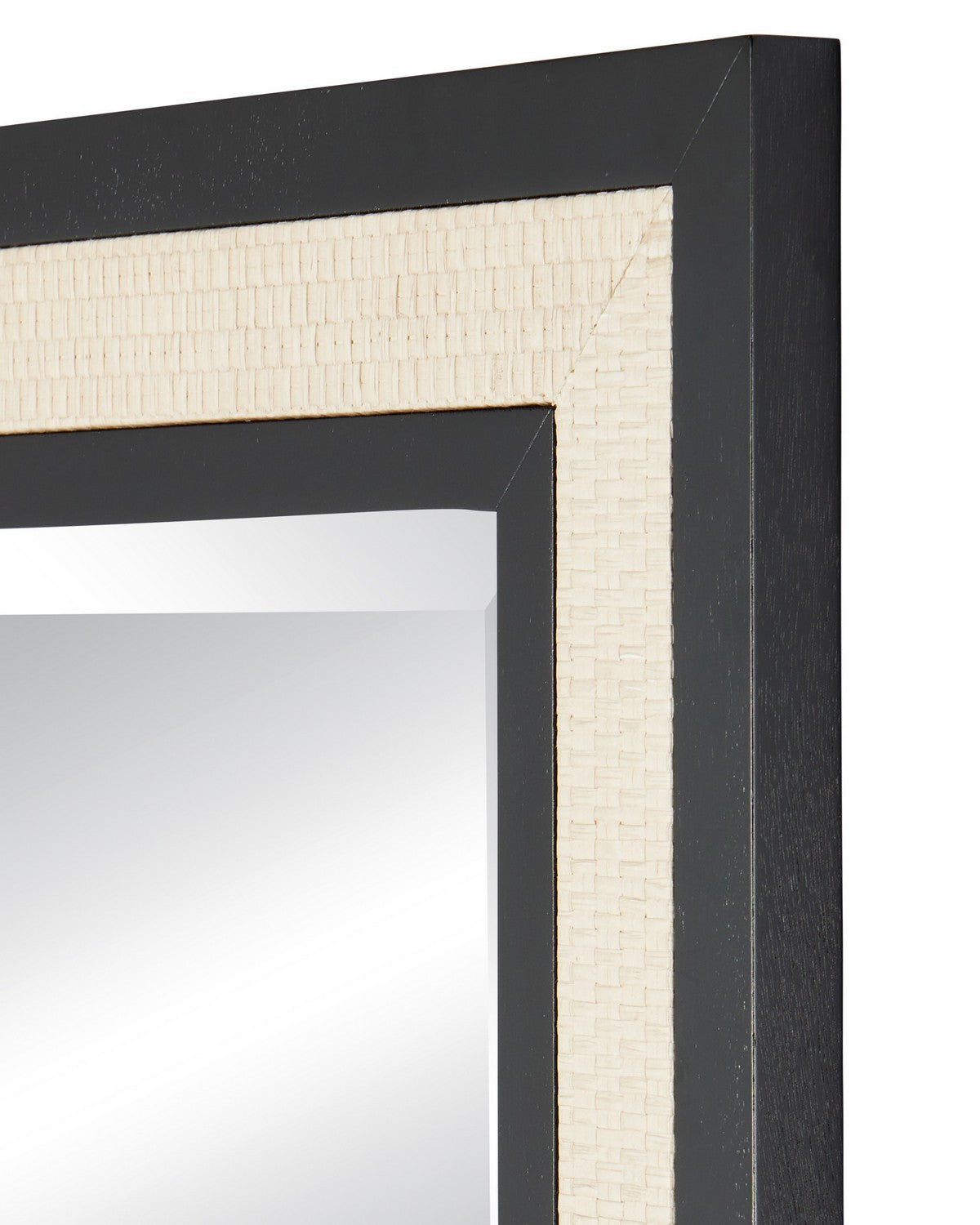 Currey and Company 1000-0188 Deanna Raffia Mirror in Ivory/Black