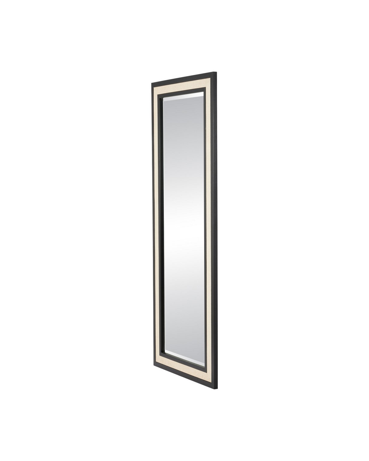 Currey and Company 1000-0188 Deanna Raffia Mirror in Ivory/Black