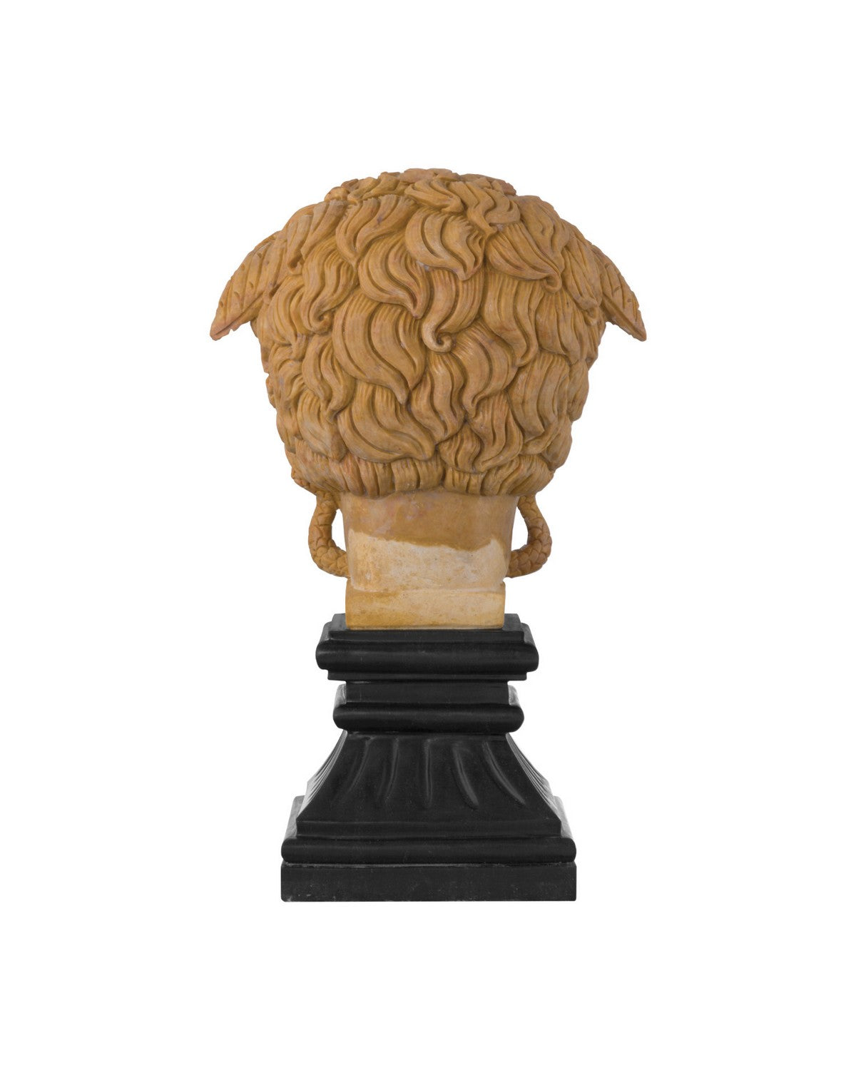 Tête Hypnos de Currey and Company 1200-1103 sur socle en métal, coloris corail clair/noir