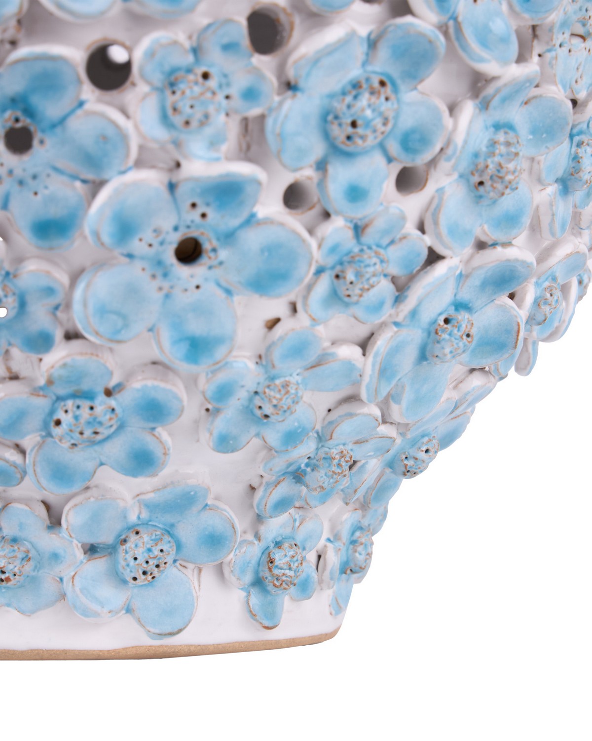 Vase Daisy Currey and Company 1200-1112, bleu clair et blanc