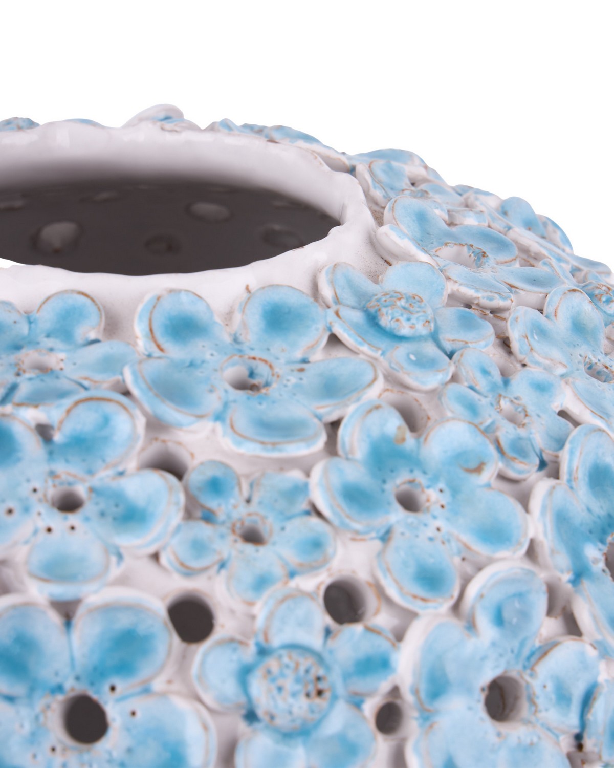 Vase Daisy Currey and Company 1200-1112, bleu clair et blanc