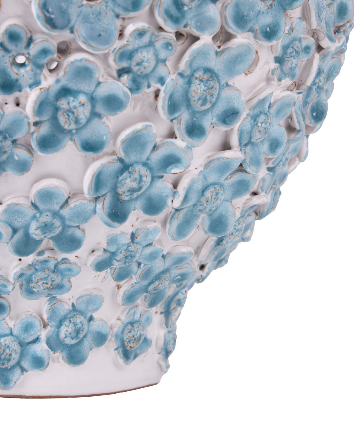 Vase Daisy Currey and Company 1200-1113, bleu clair et blanc