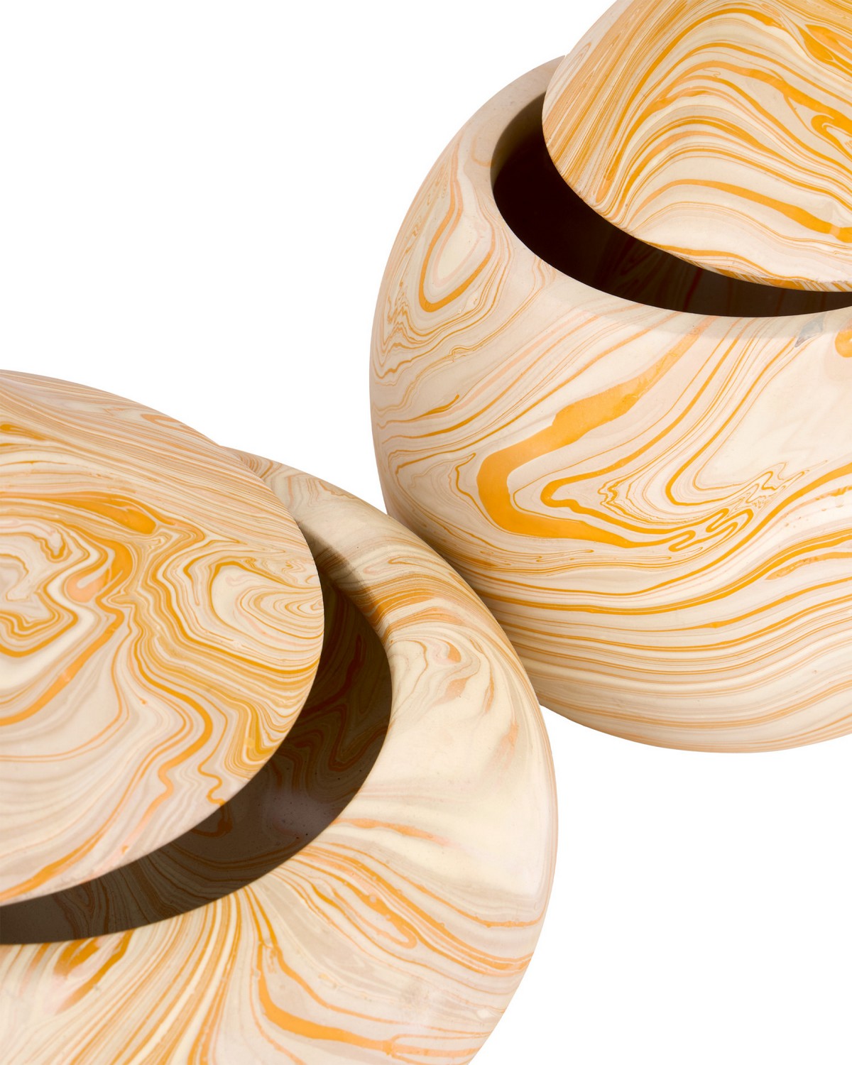 Currey and Company 1200-1114 Coffret Anasi de 2 pièces en jaune marbré