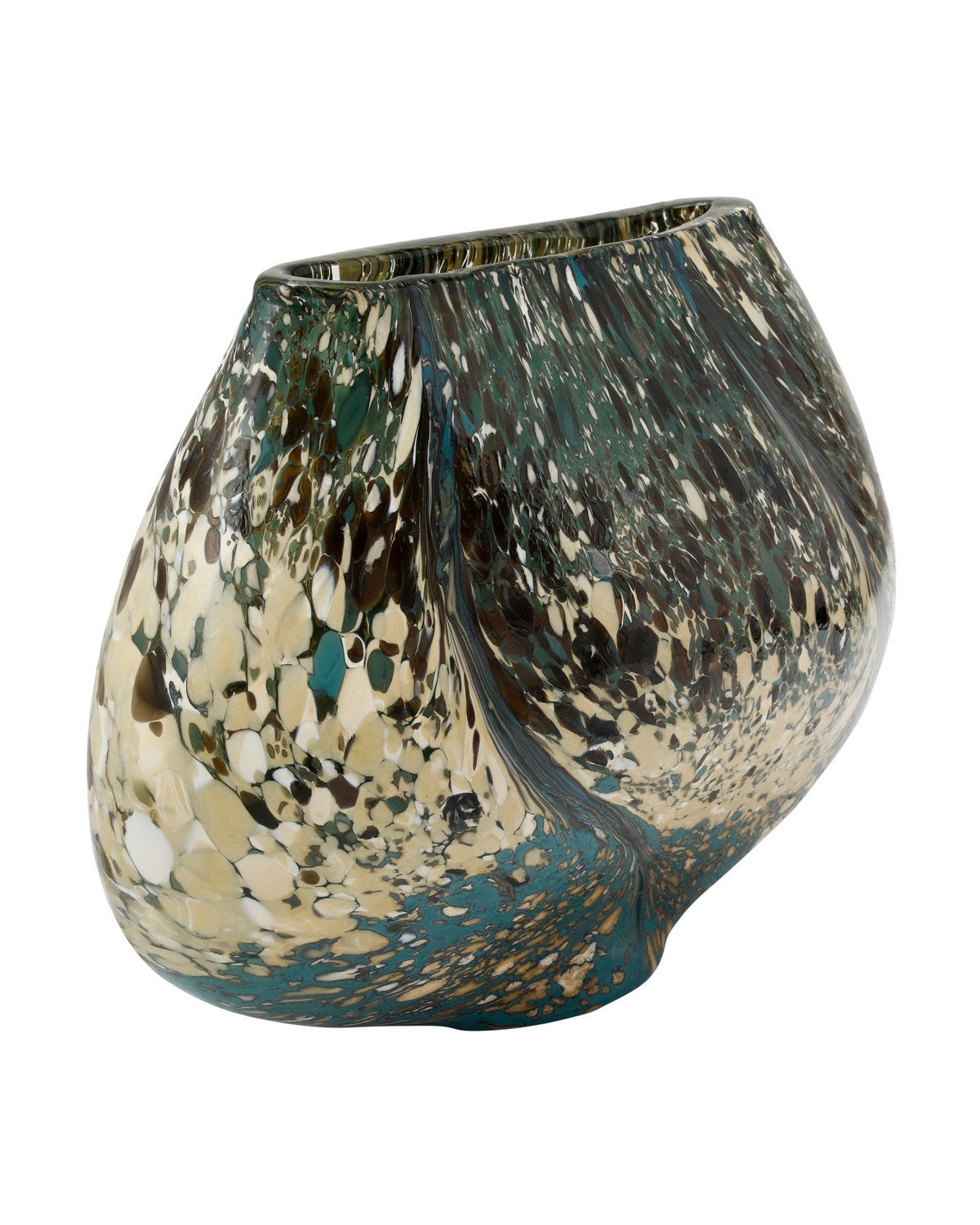 Vase Irida 1200-1119 de Currey and Company, coloris noir/beige/vert
