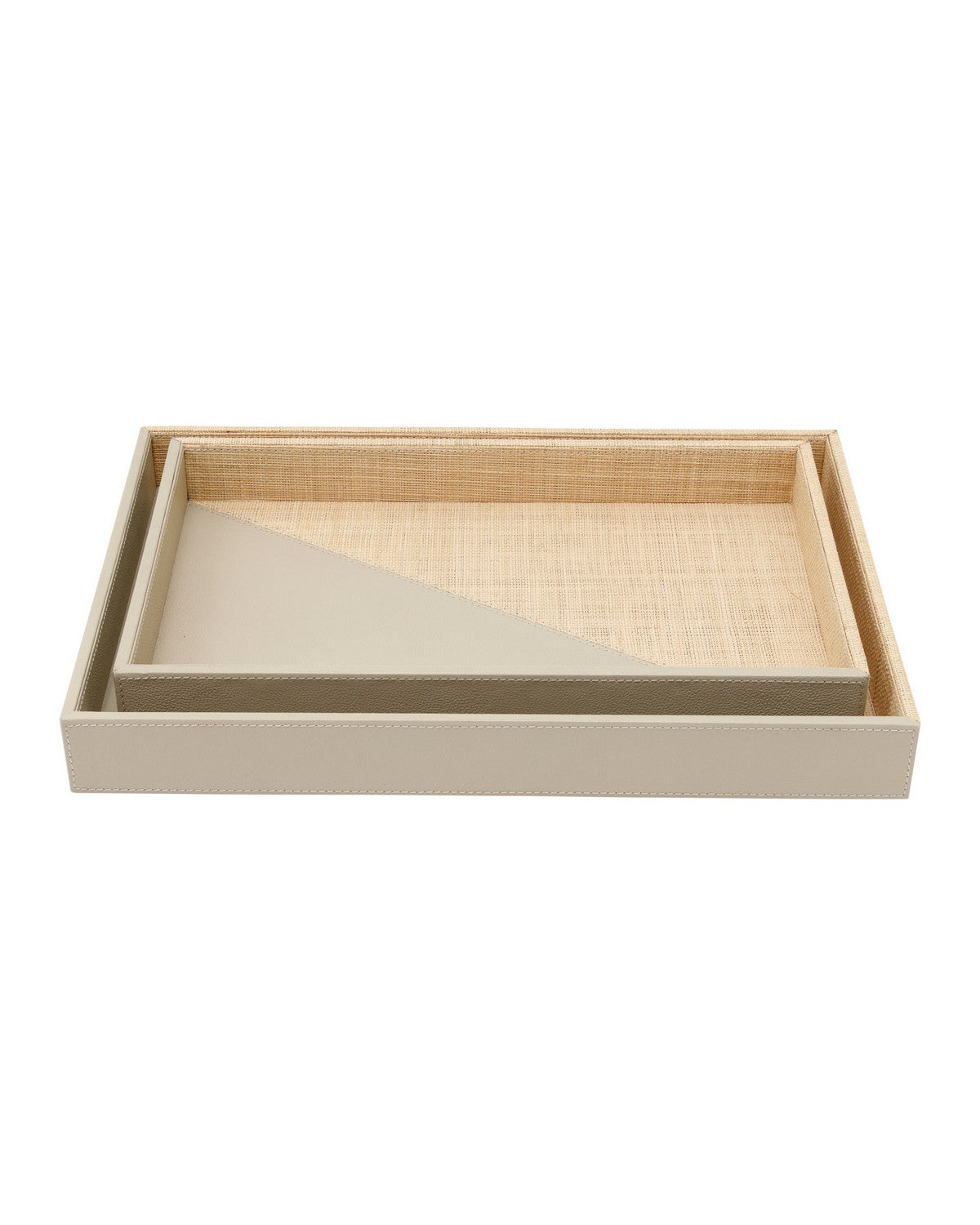 Currey and Company 1200-1142 Plateaux Evren, lot de 2, gris/naturel