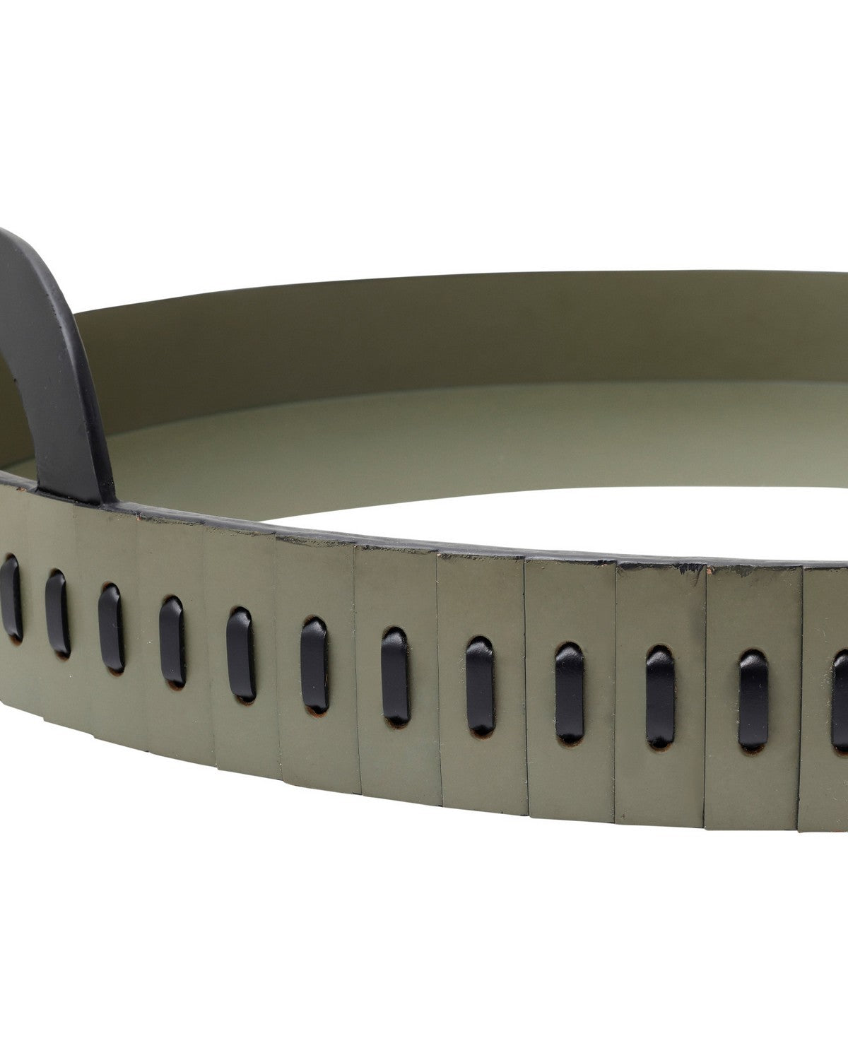 Plateau rond Currey and Company 1200-1146 Cuoio vert/noir
