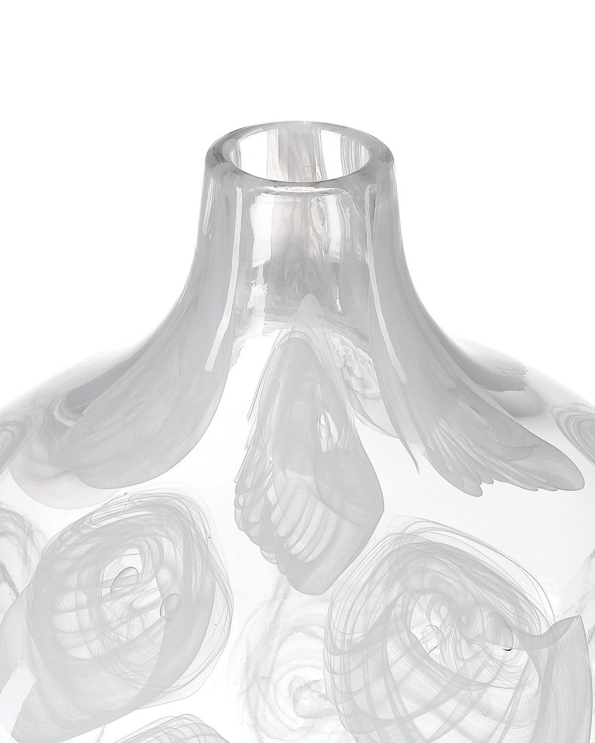 Vase sphérique Aetheria 1200-1153 de Currey and Company, transparent/blanc