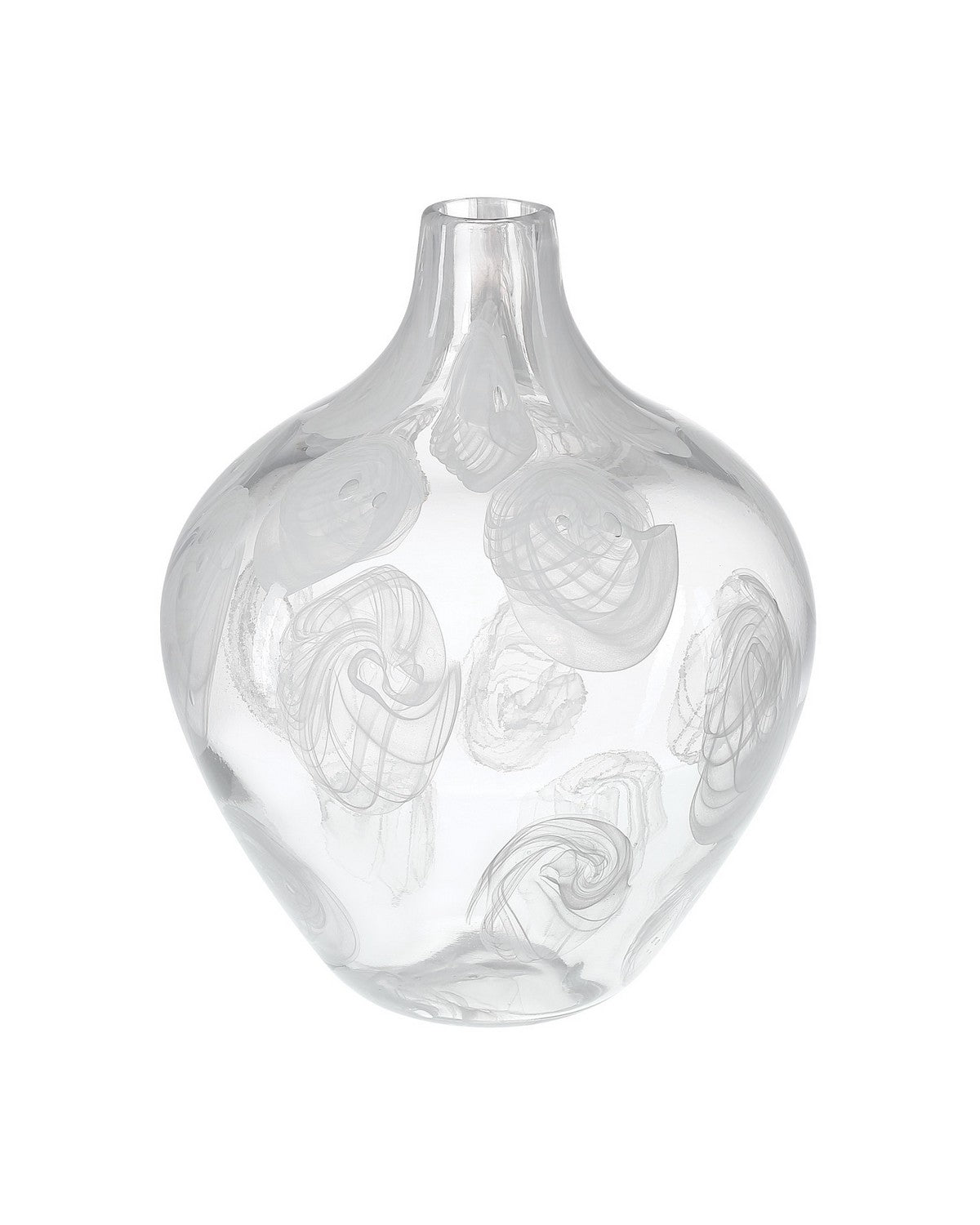 Vase sphérique Aetheria 1200-1153 de Currey and Company, transparent/blanc