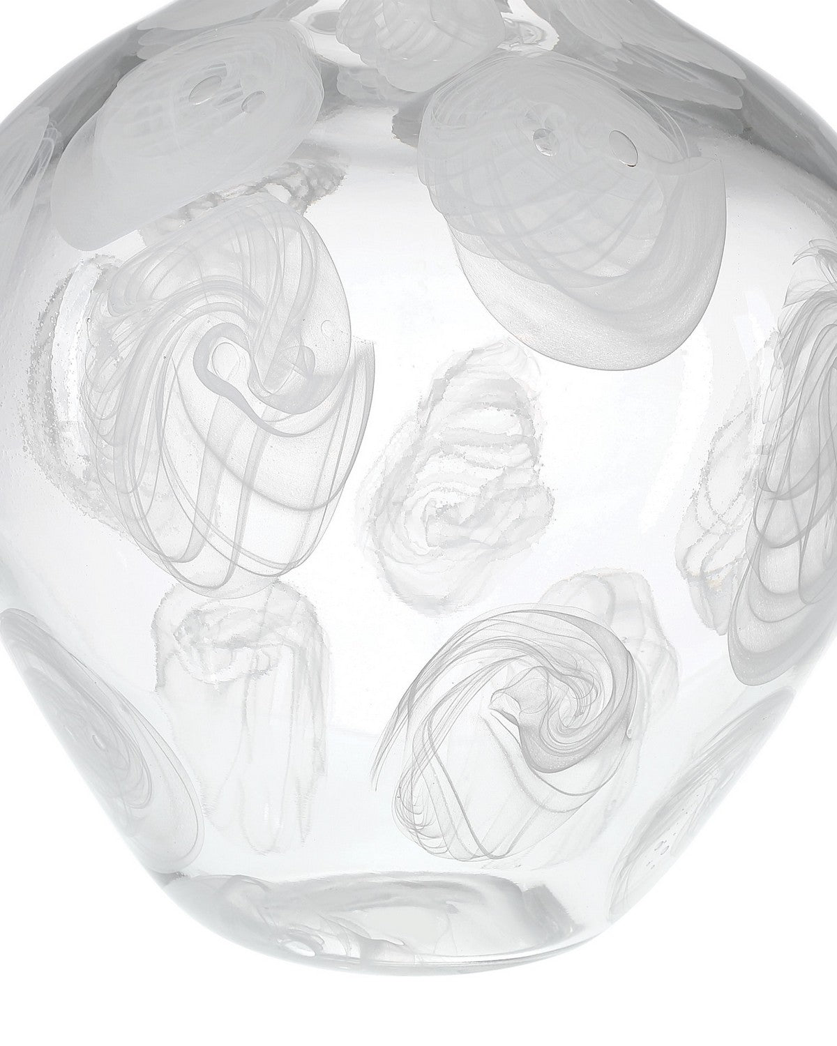Vase sphérique Aetheria 1200-1153 de Currey and Company, transparent/blanc