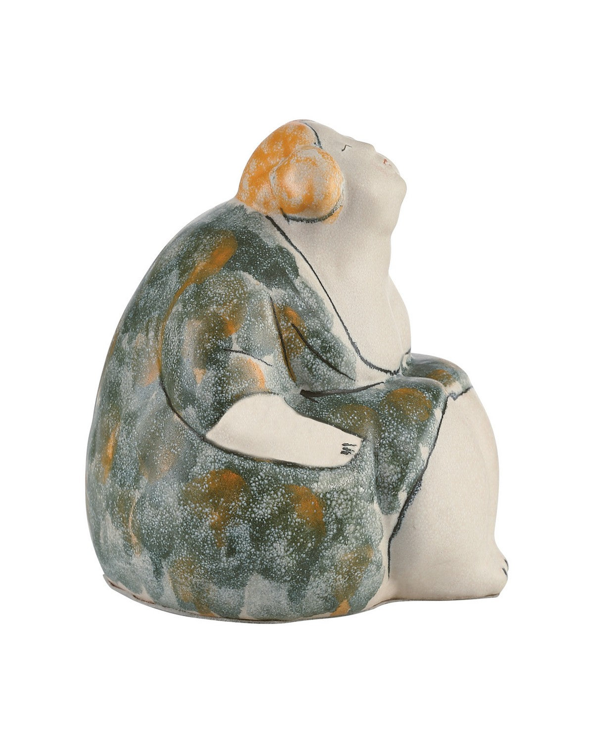 Sculpture Rubina de Currey and Company 1200-1161 en blanc cassé/vert/orange/jaune